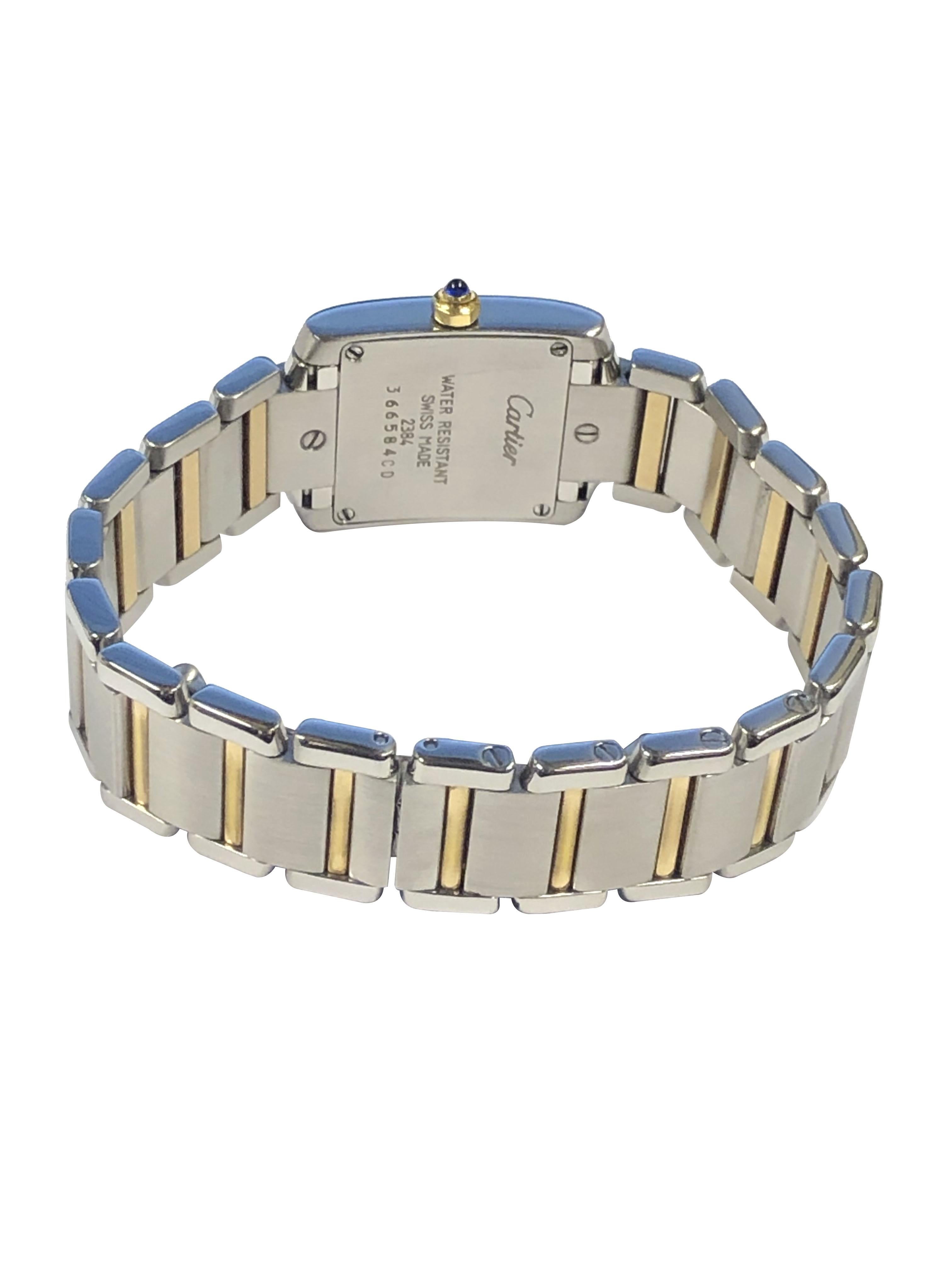 Cartier: Stahl- und Gelbgold-Quarz-Armbanduhr Tank Francaise für Damen 1