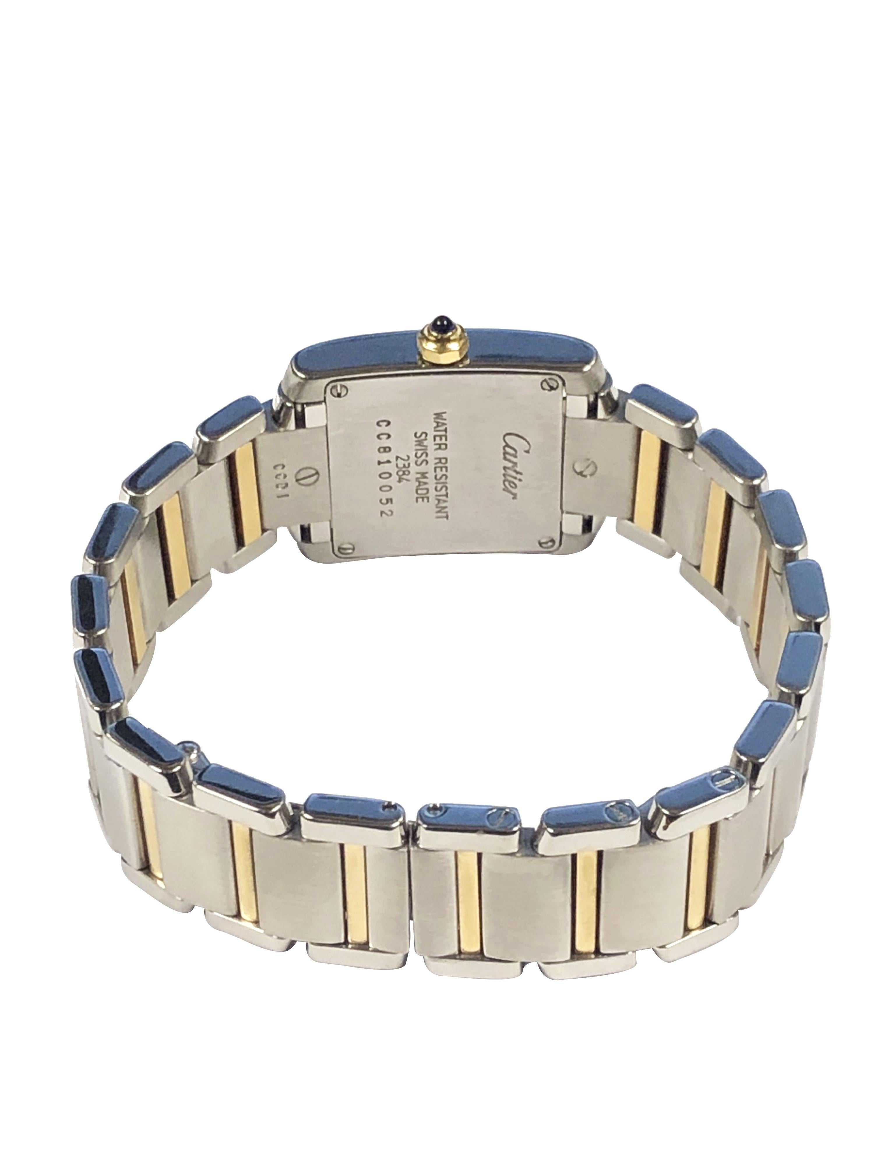 Women's Cartier Tank Francaise Ladies Steel and Yellow Gold Quartz Wristwatch