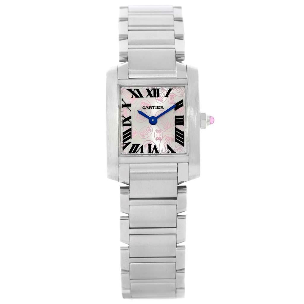 Cartier Tank Francaise Ladies Steel Limited Edition Watch W51031Q3 In Excellent Condition For Sale In Atlanta, GA