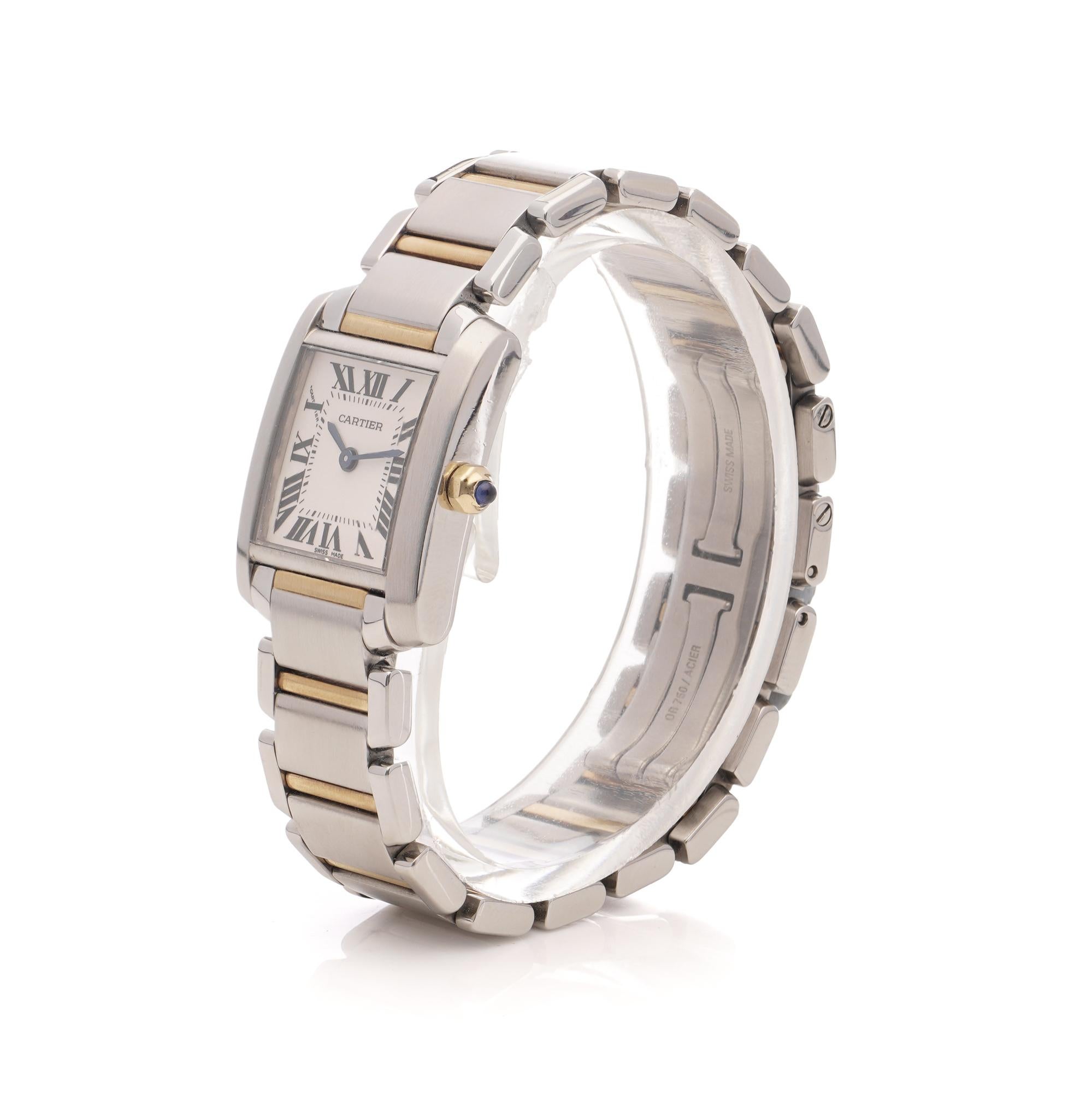 Cartier Tank Française Damenuhr - Edelstahl & 18kt Gelbgold, 2000er Jahre im Angebot 1