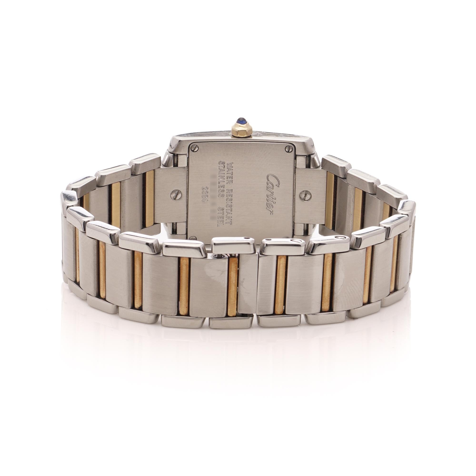 Cartier Tank Française Damenuhr - Edelstahl & 18kt Gelbgold, 2000er Jahre im Angebot 3
