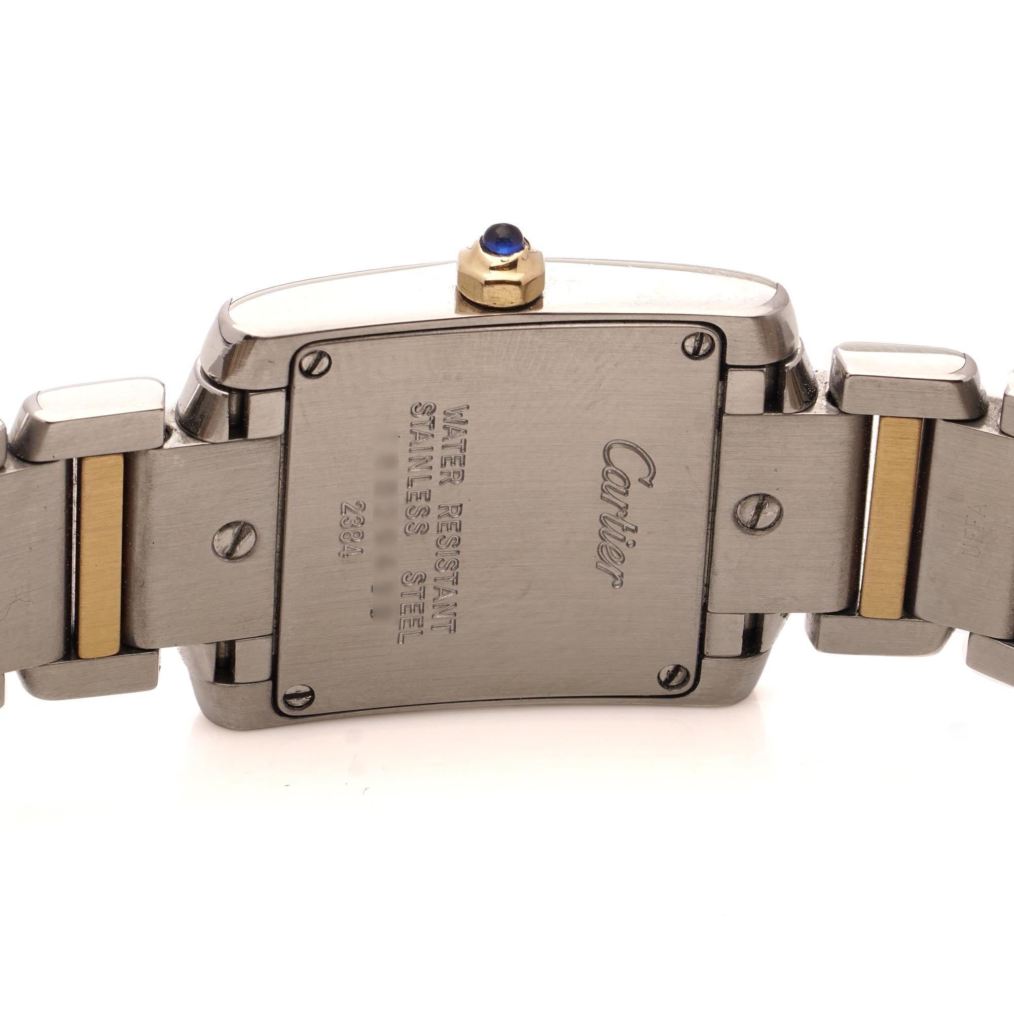 Cartier Tank Française Damenuhr - Edelstahl & 18kt Gelbgold, 2000er Jahre im Angebot 4