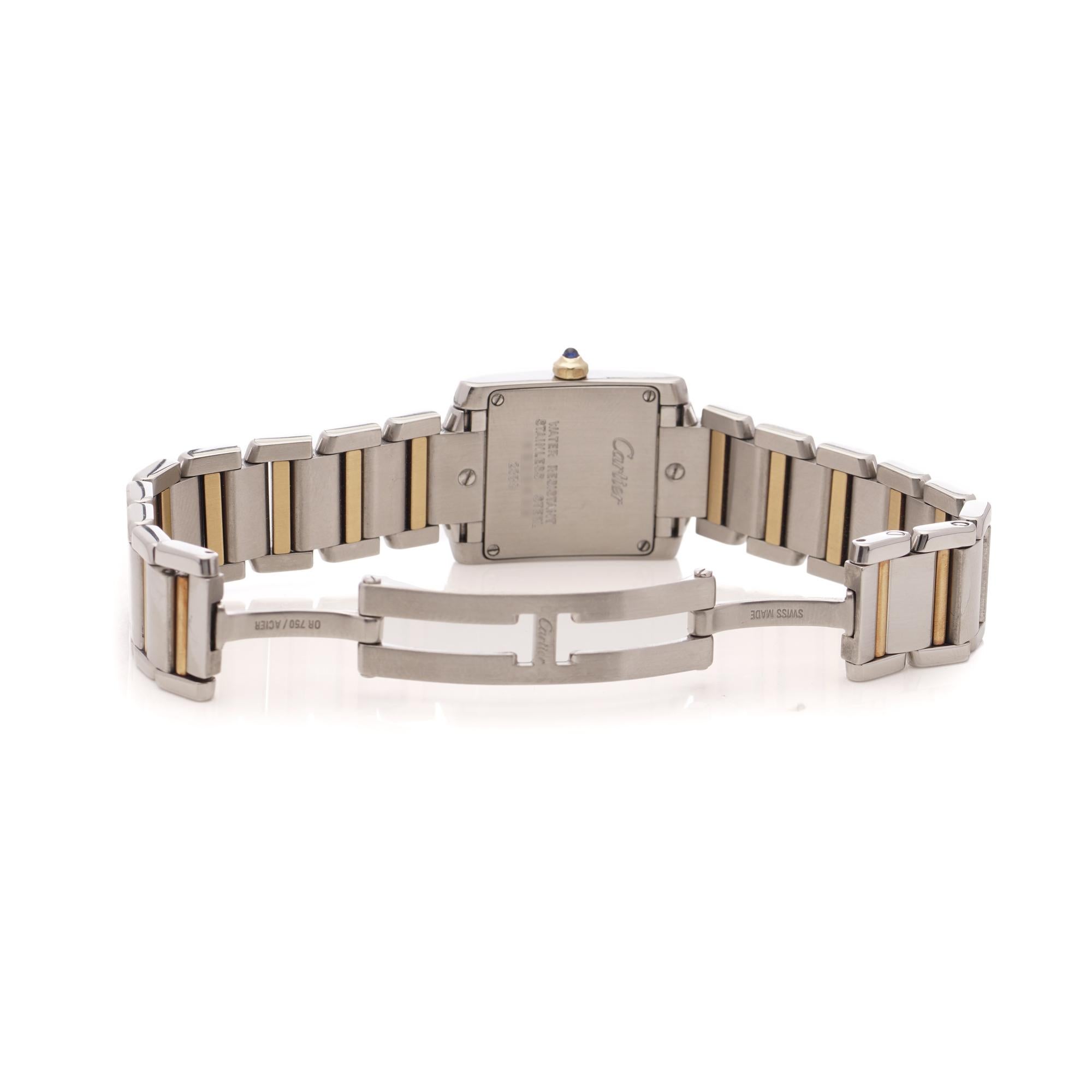 Cartier Tank Française Damenuhr - Edelstahl & 18kt Gelbgold, 2000er Jahre im Angebot 5