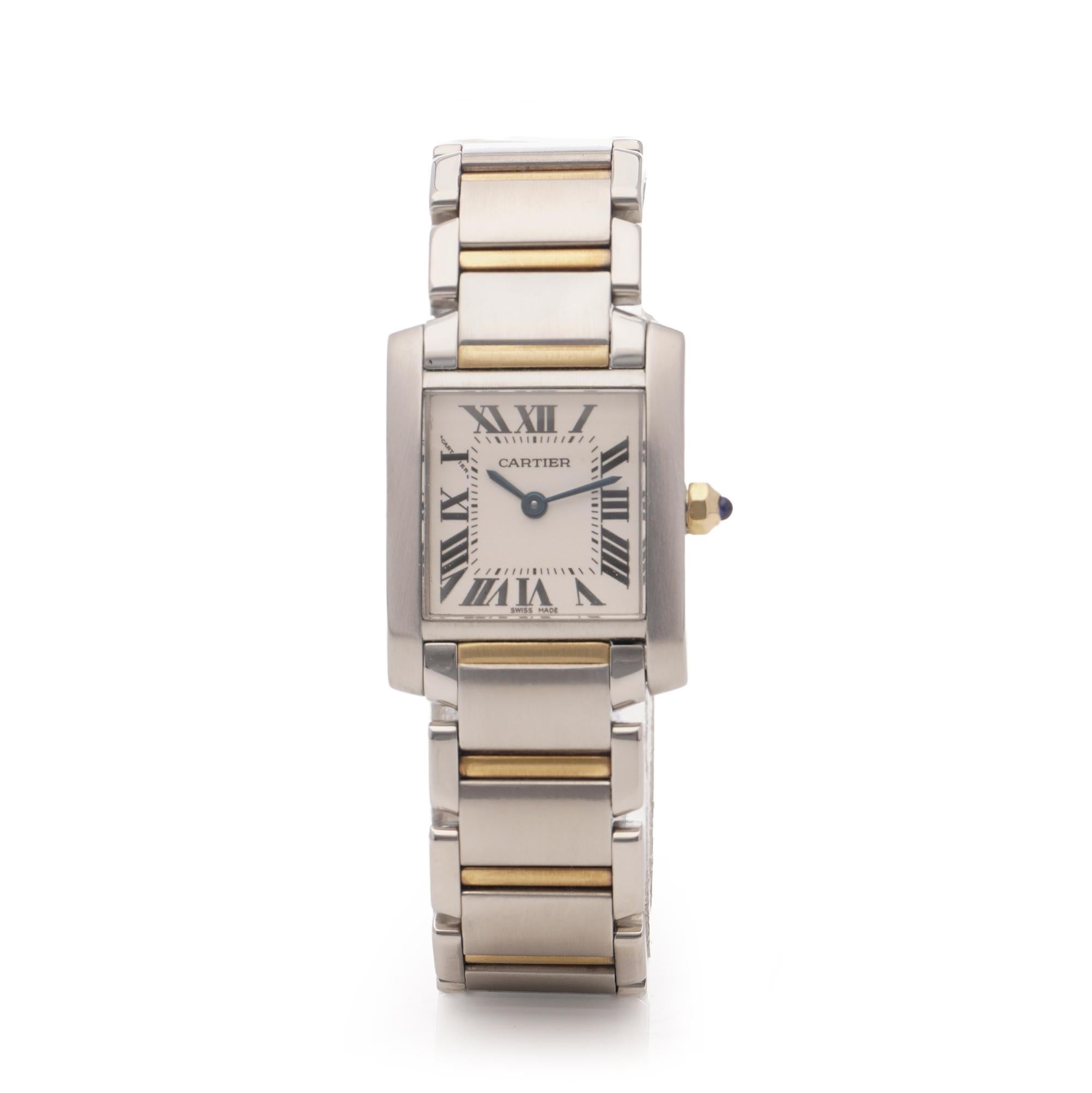 Cartier Tank Française Damenuhr - Edelstahl & 18kt Gelbgold, 2000er Jahre im Angebot 6