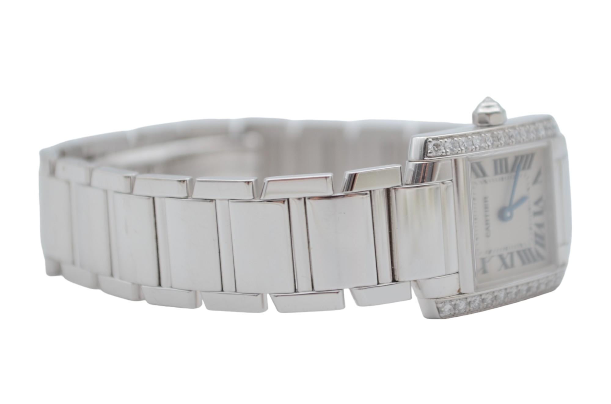 Cartier Tank Francaise Dama Oro Blanco 18K Bisel Diamante 20x25mm Ref: 2365 5