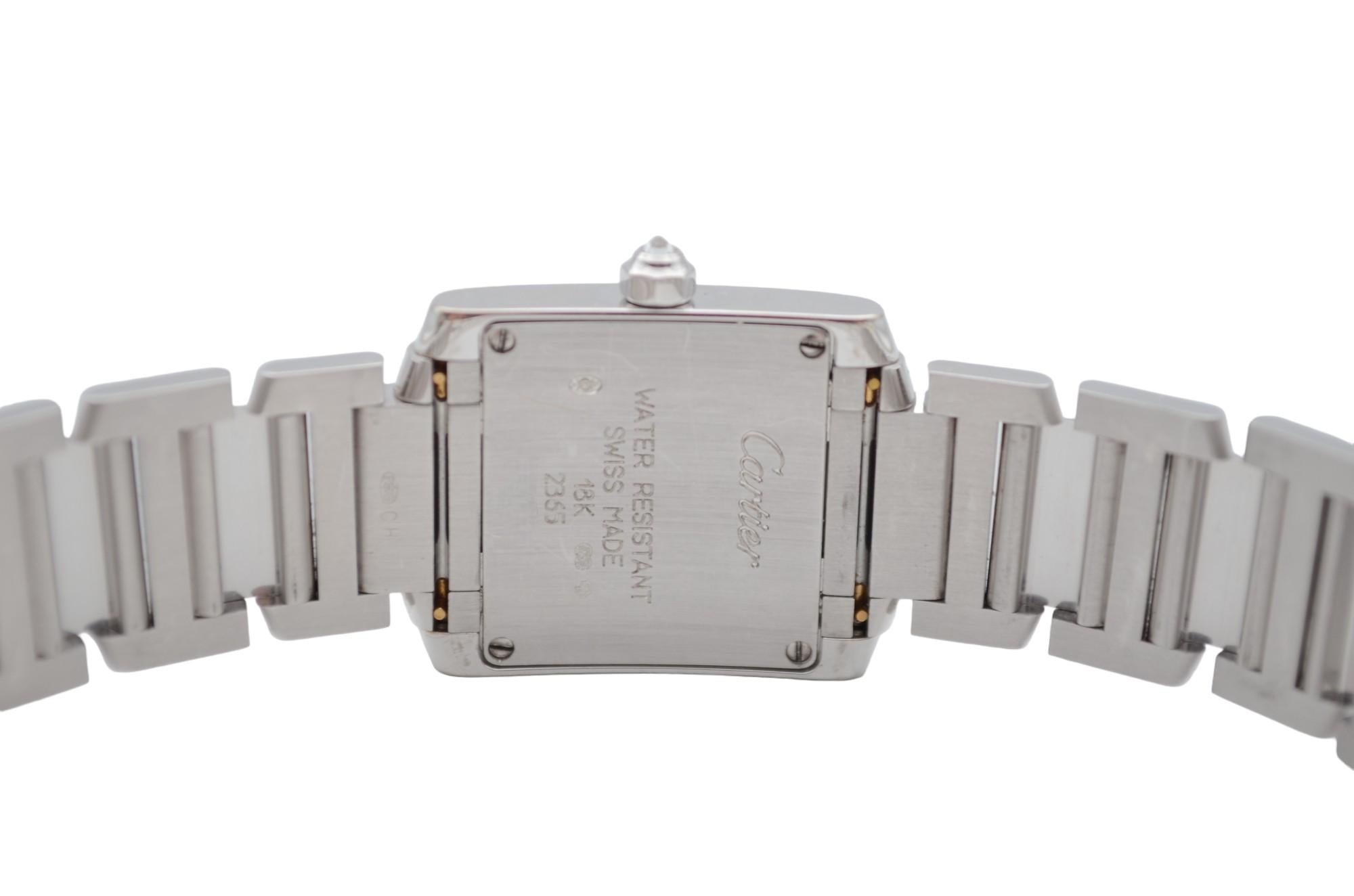 Cartier Tank Francaise Dama Oro Blanco 18K Bisel Diamante 20x25mm Ref: 2365 7