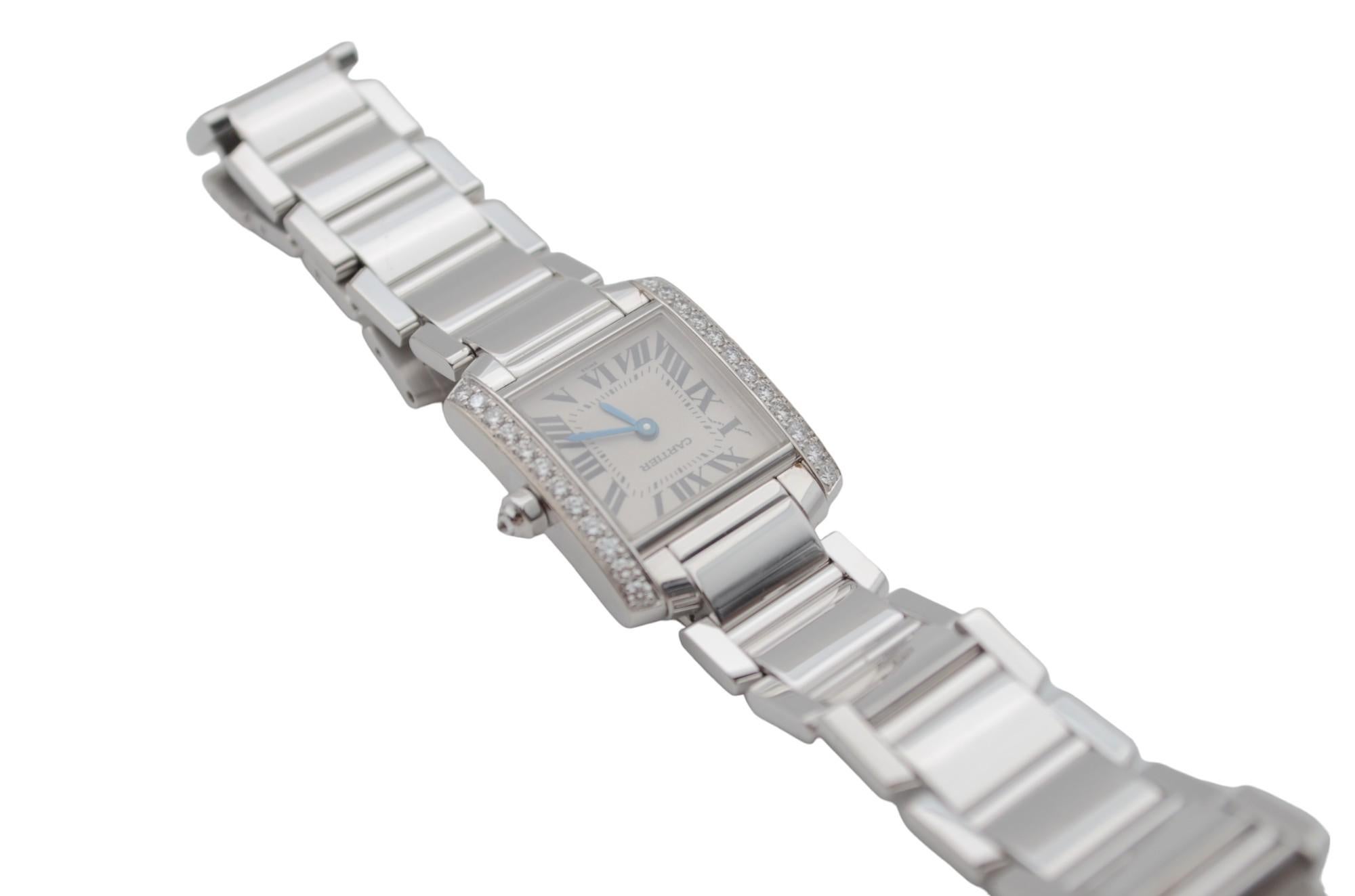 Cartier Tank Francaise Dama Oro Blanco 18K Bisel Diamante 20x25mm Ref: 2365 8