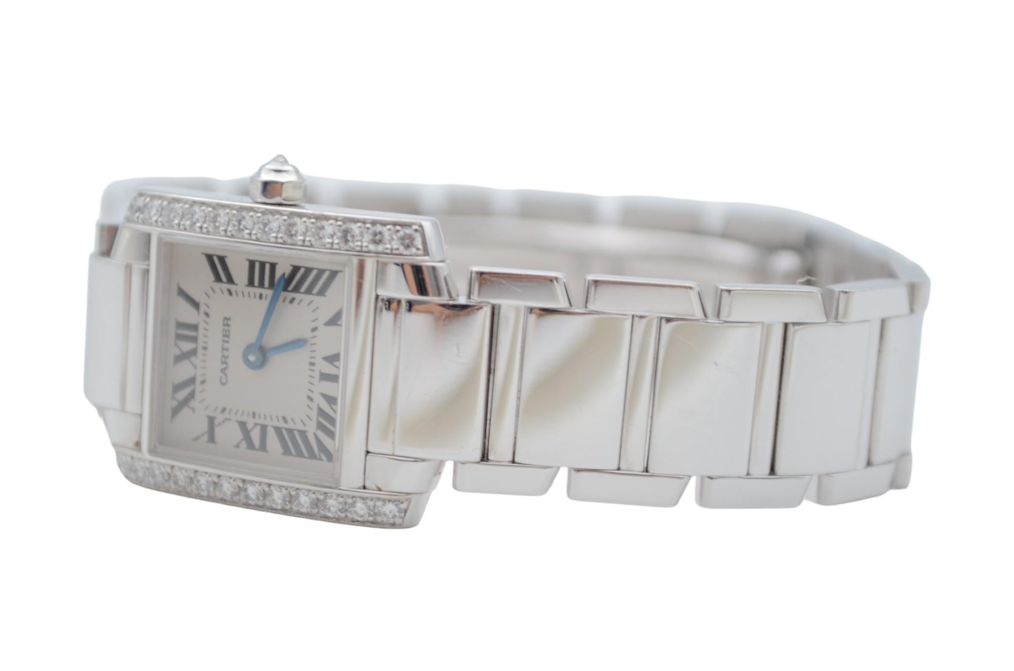 Cartier Tank Francaise Dama Oro Blanco 18K Bisel Diamante 20x25mm Ref: 2365 1