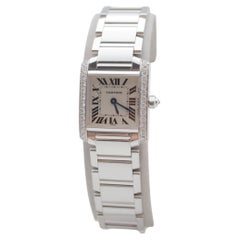 Cartier Tank Francaise Lady Oro bianco 18 carati Lunetta con diamanti 20x25 mm Ref: 2365