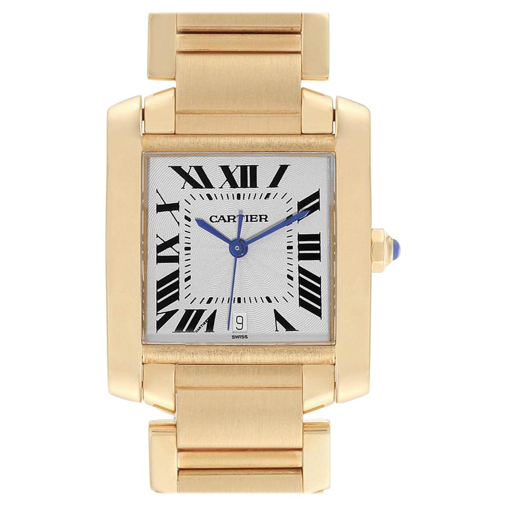 Cartier Tank Francaise Large 18 Karat Yellow Gold Ladies Watch W50001R2