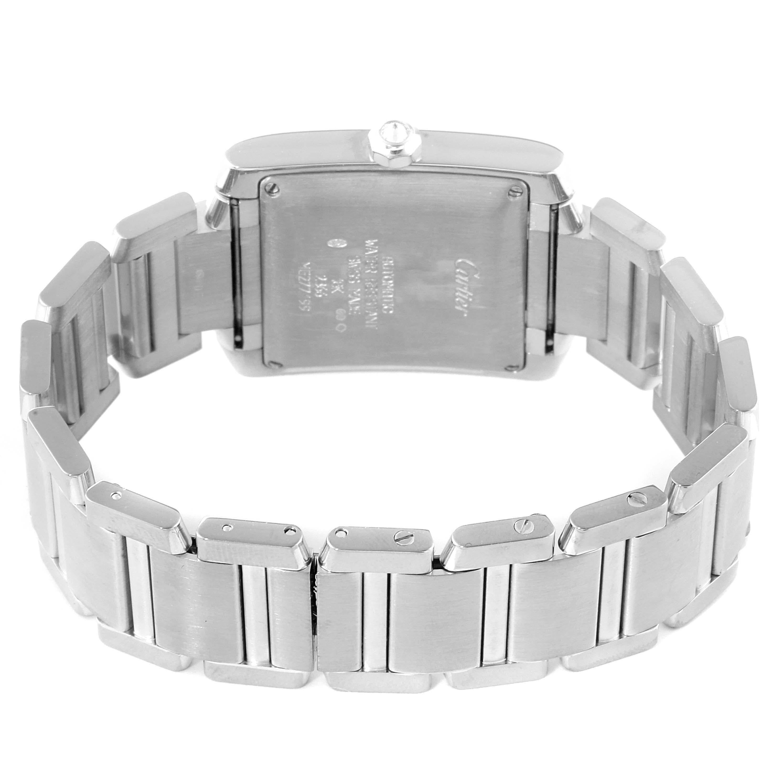 Reloj unisex Cartier Tank Francaise grande de oro blanco de 18 quilates con diamantes 2366 3