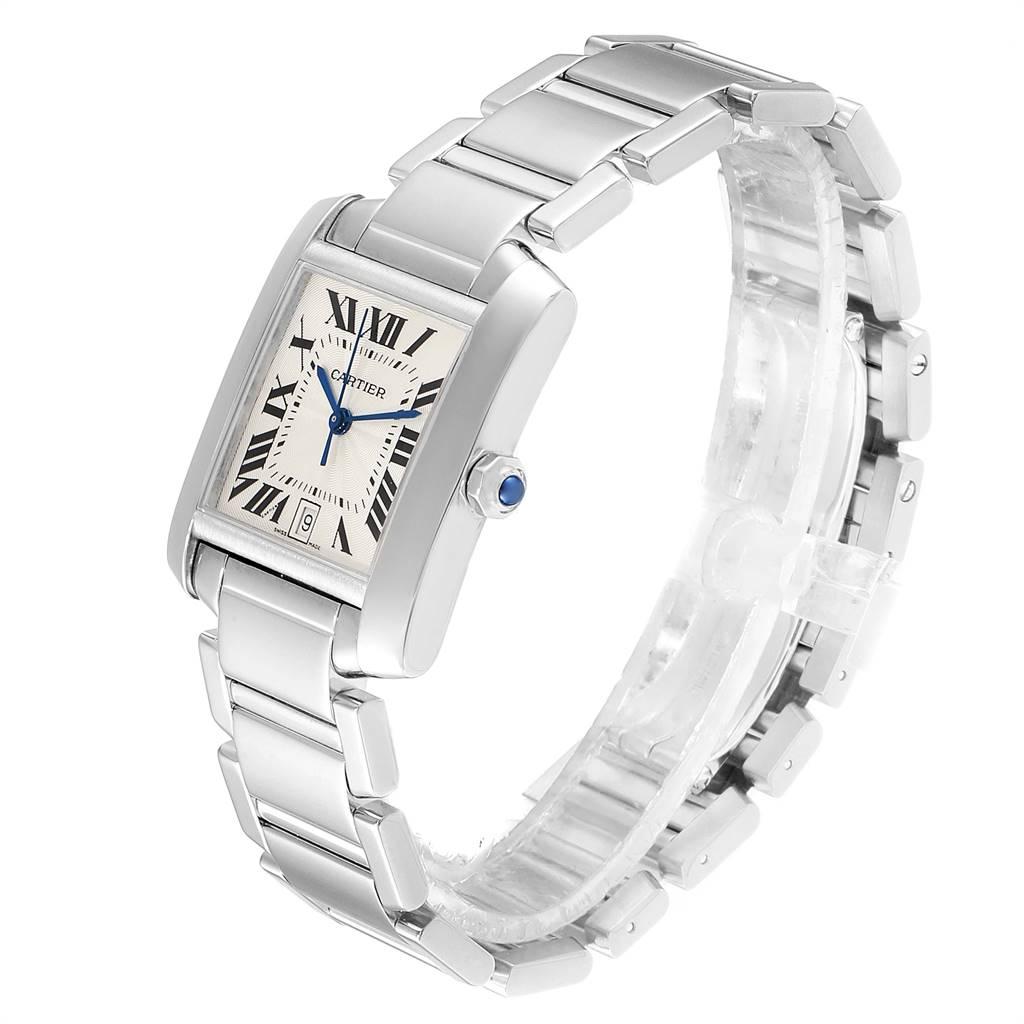 Cartier Tank Francaise Large 18 Karat White Gold Unisex Watch W50011S3 In Excellent Condition For Sale In Atlanta, GA