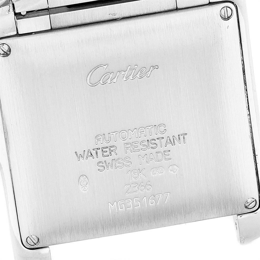 Cartier Tank Francaise Large 18 Karat White Gold Unisex Watch W50011S3 For Sale 2