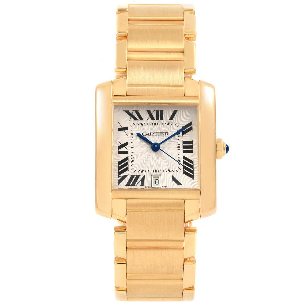 Cartier Tank Francaise Large 18 Karat Yellow Gold Automatic Watch W50001R2 In Excellent Condition In Atlanta, GA