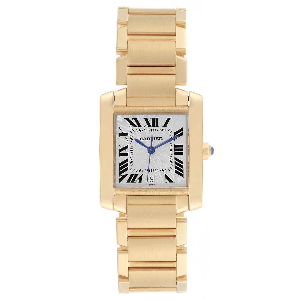 Cartier Tank Francaise Large 18 Karat Yellow Gold Ladies Watch W50001R2 In Excellent Condition In Atlanta, GA
