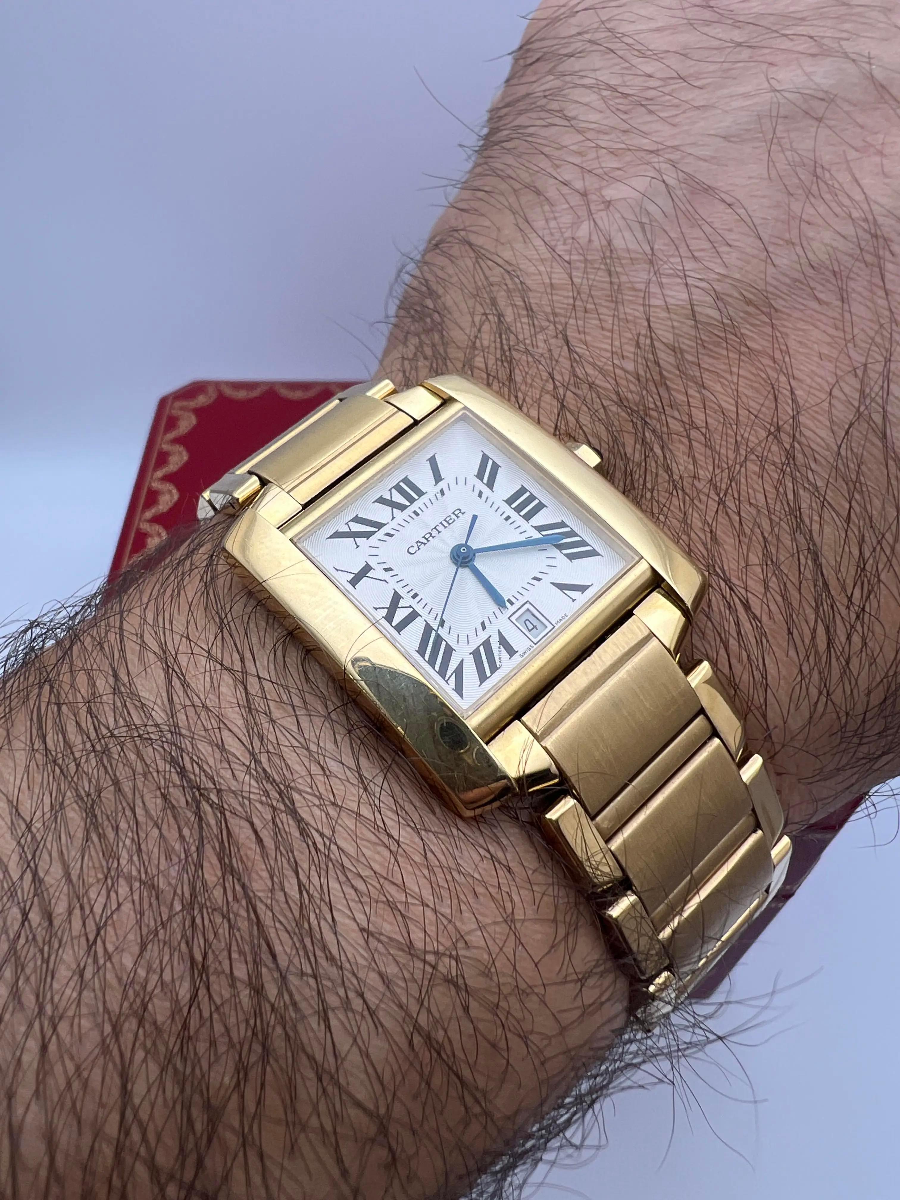 Cartier Tank Francaise Large Oro giallo 18 carati W50001R2 Scatola dell'orologio automatico In condizioni ottime in vendita a New York, NY