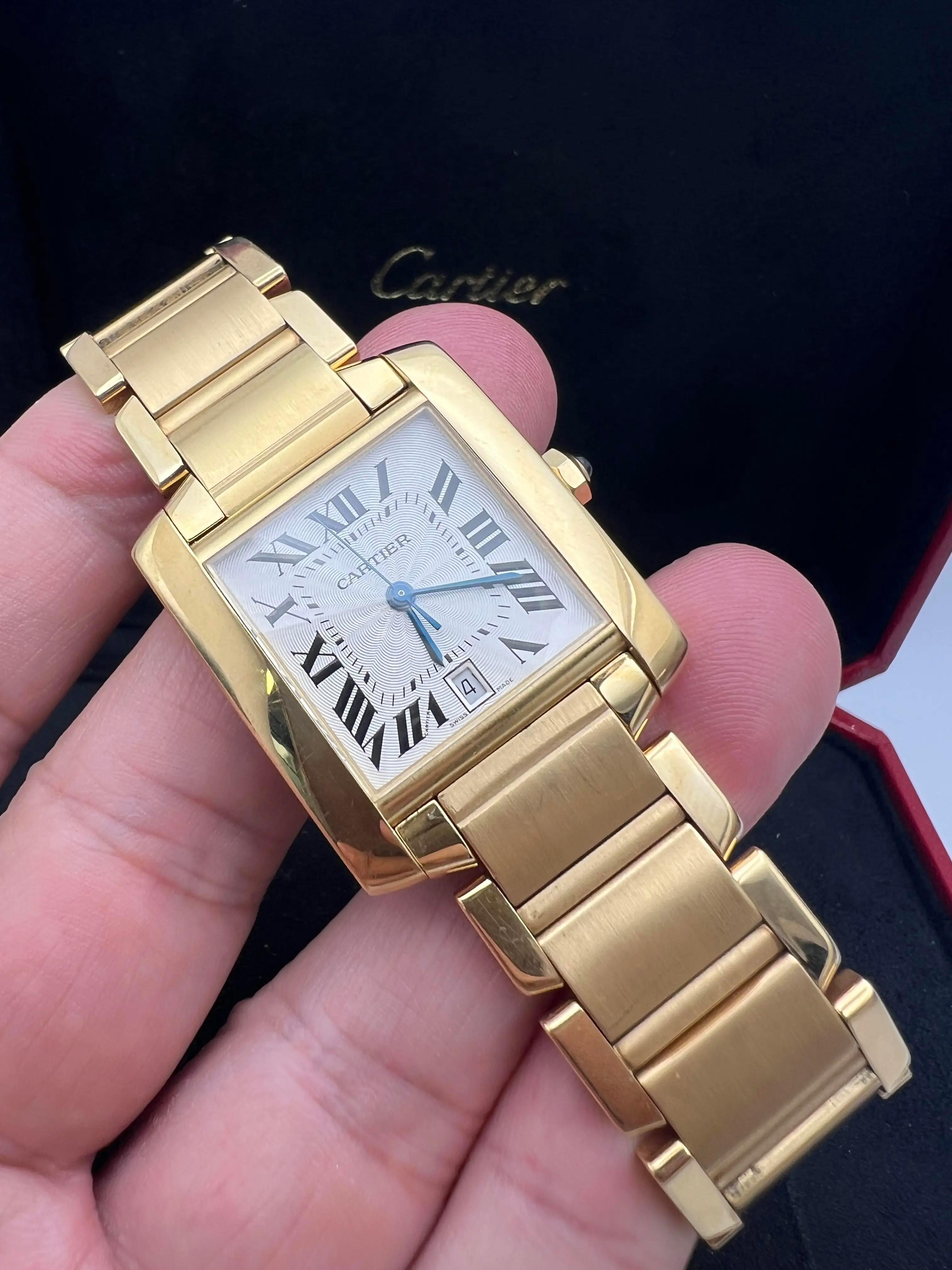da uomo o donna Cartier Tank Francaise Large Oro giallo 18 carati W50001R2 Scatola dell'orologio automatico in vendita