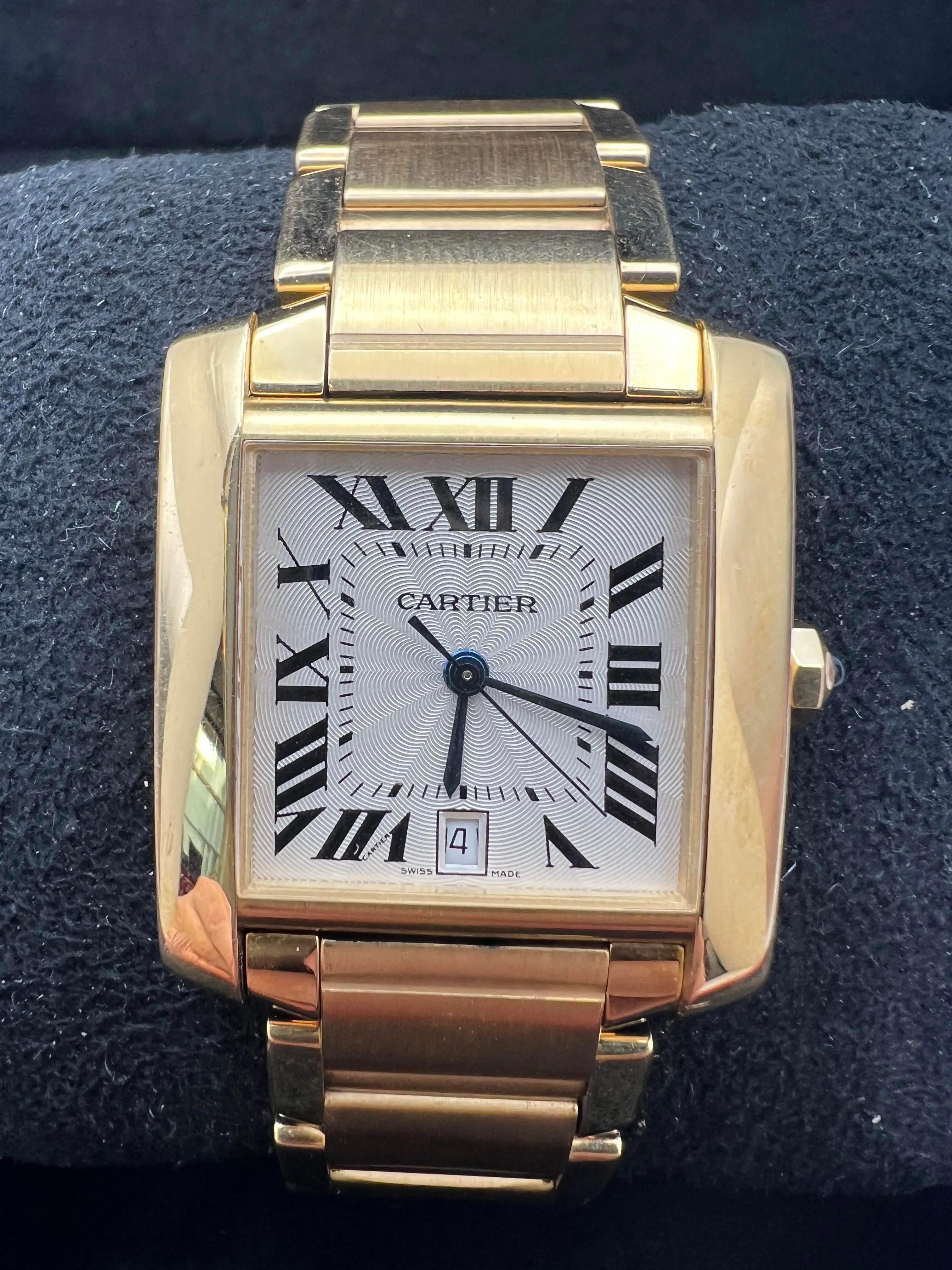Cartier Tank Francaise Large Oro giallo 18 carati W50001R2 Scatola dell'orologio automatico in vendita 1