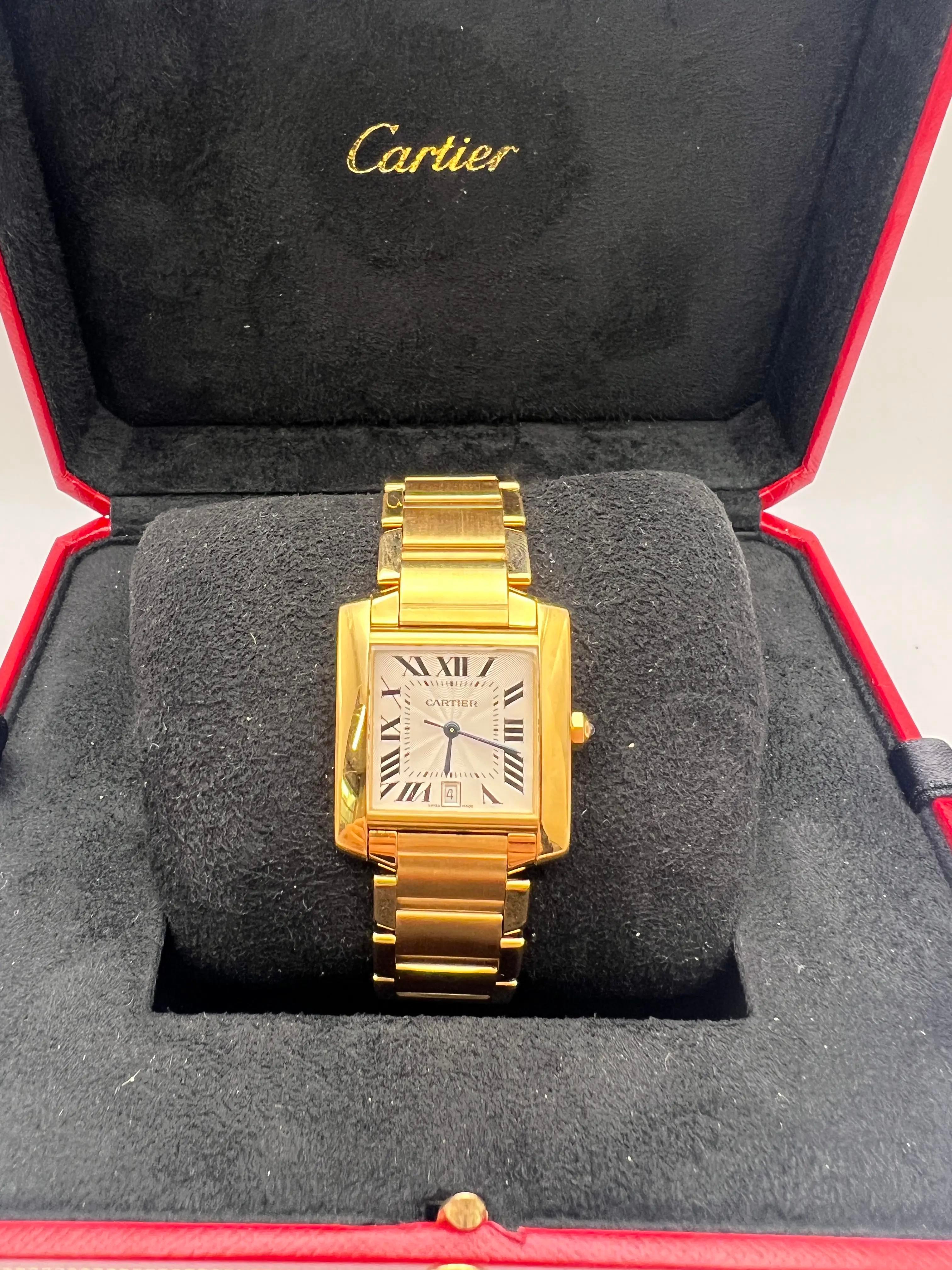 Cartier Tank Francaise Large Oro giallo 18 carati W50001R2 Scatola dell'orologio automatico in vendita 2