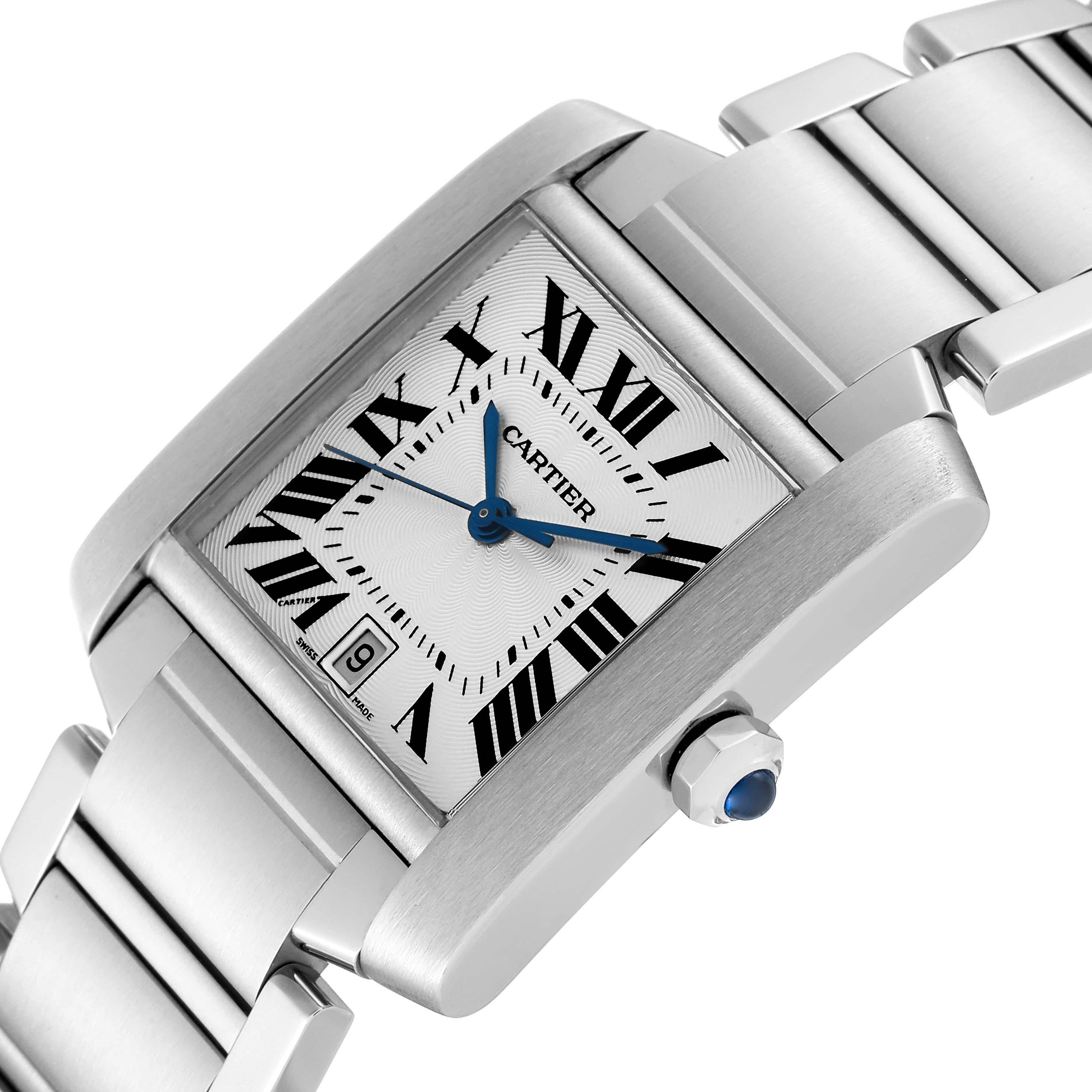 Cartier Tank Francaise Large Automatic Steel Mens Watch W51002Q3 1