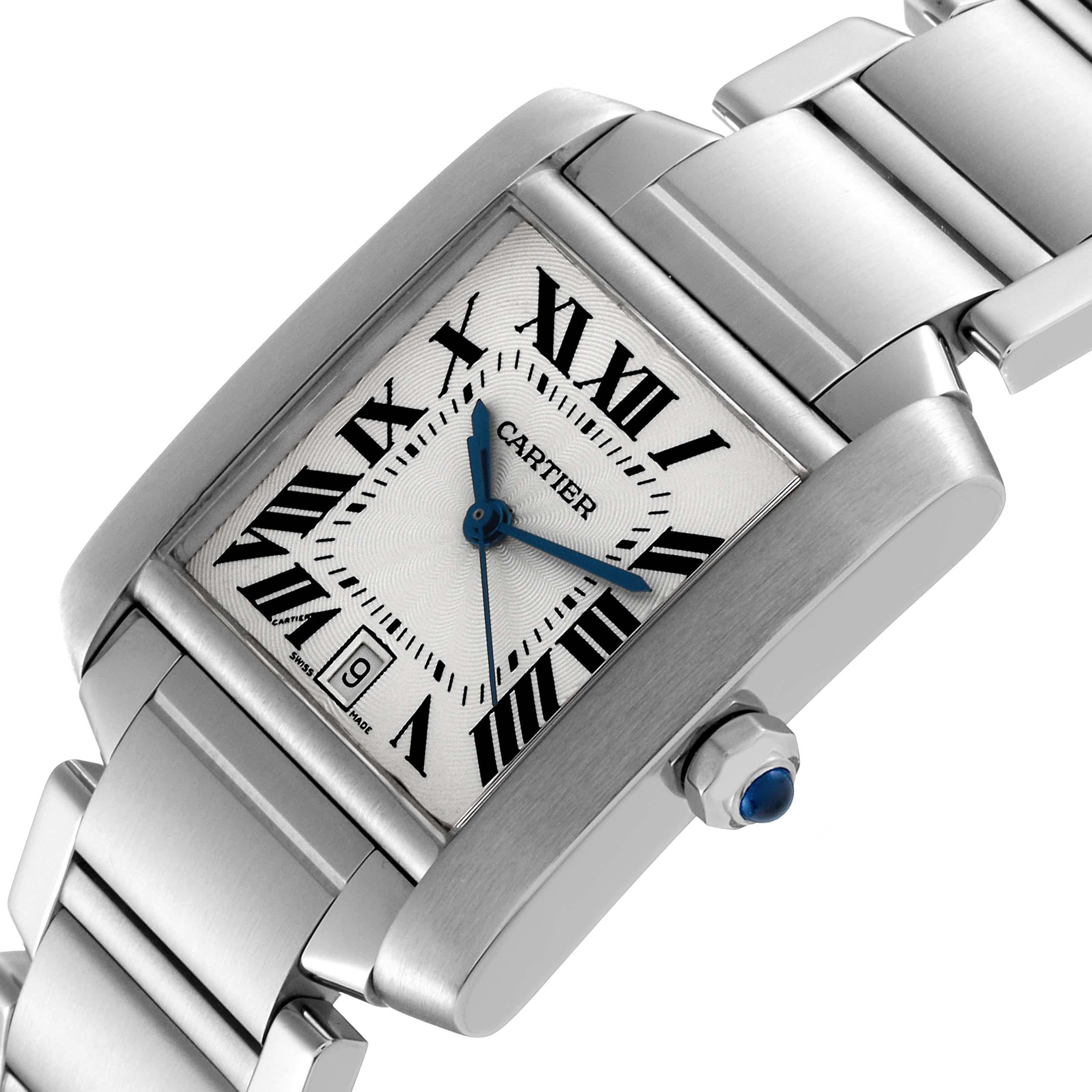 Cartier Tank Francaise Large Automatic Steel Mens Watch W51002Q3 For Sale 1