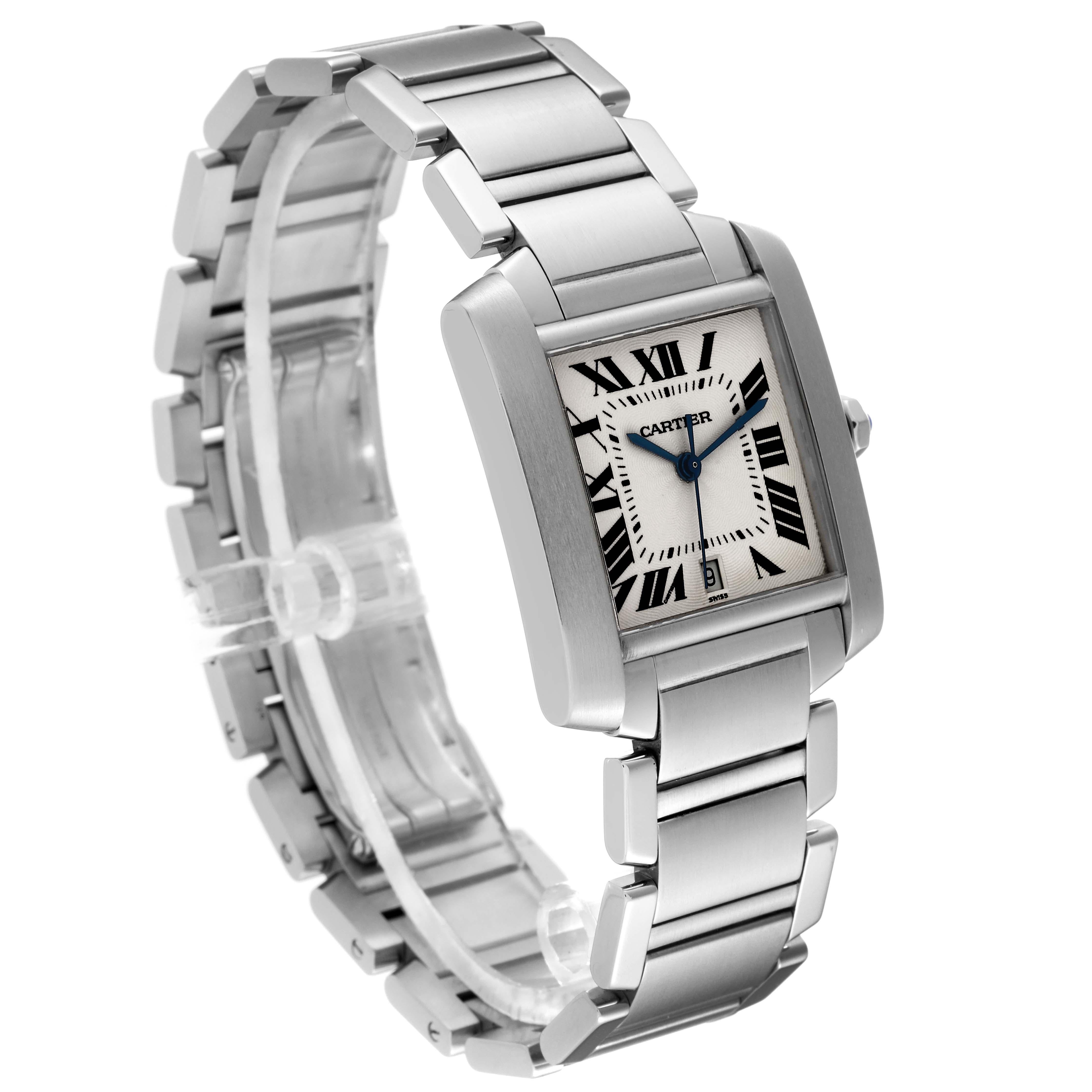Cartier Tank Francaise Large Automatic Steel Mens Watch W51002Q3 For Sale 2