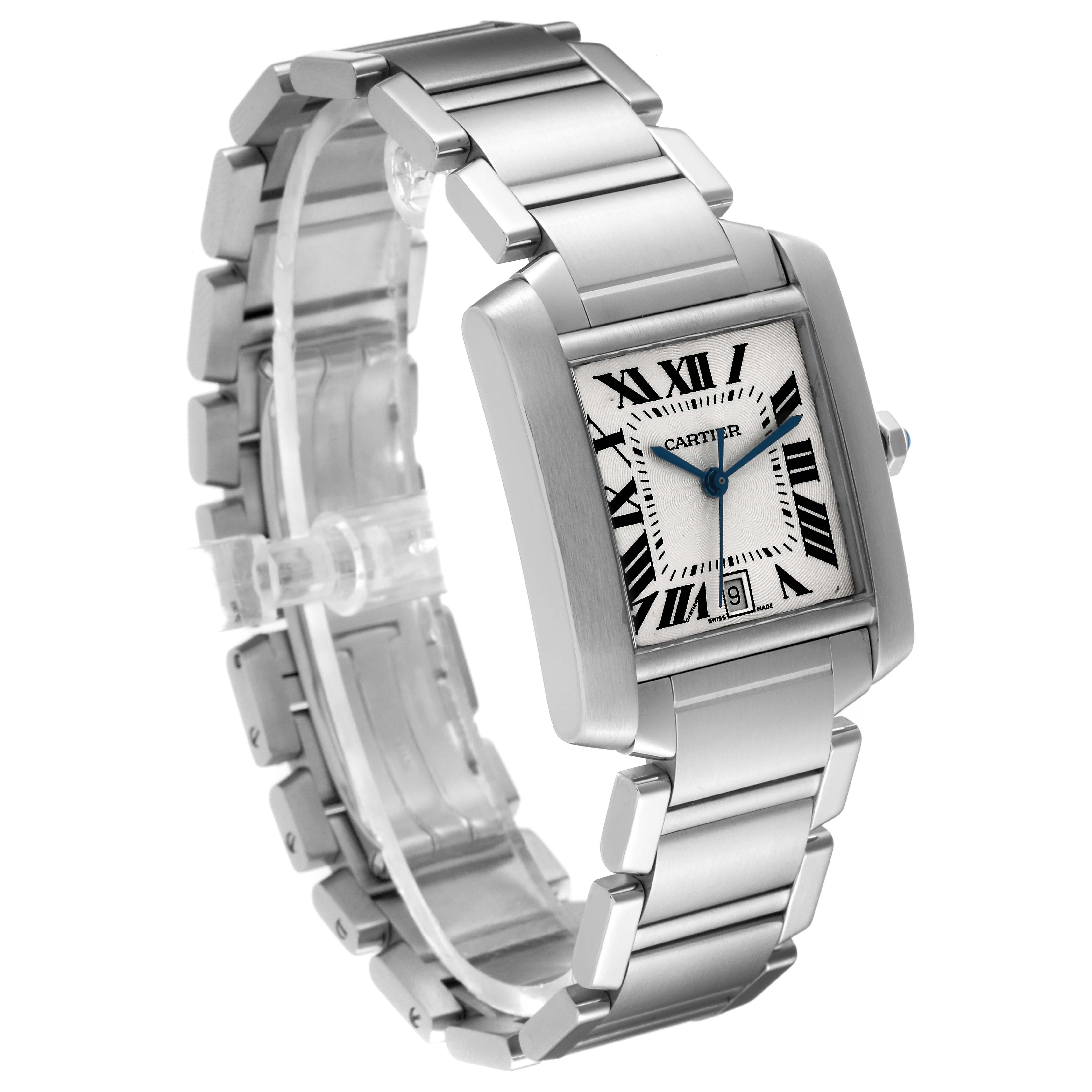 Cartier Tank Francaise Large Automatic Steel Mens Watch W51002Q3 For Sale 3