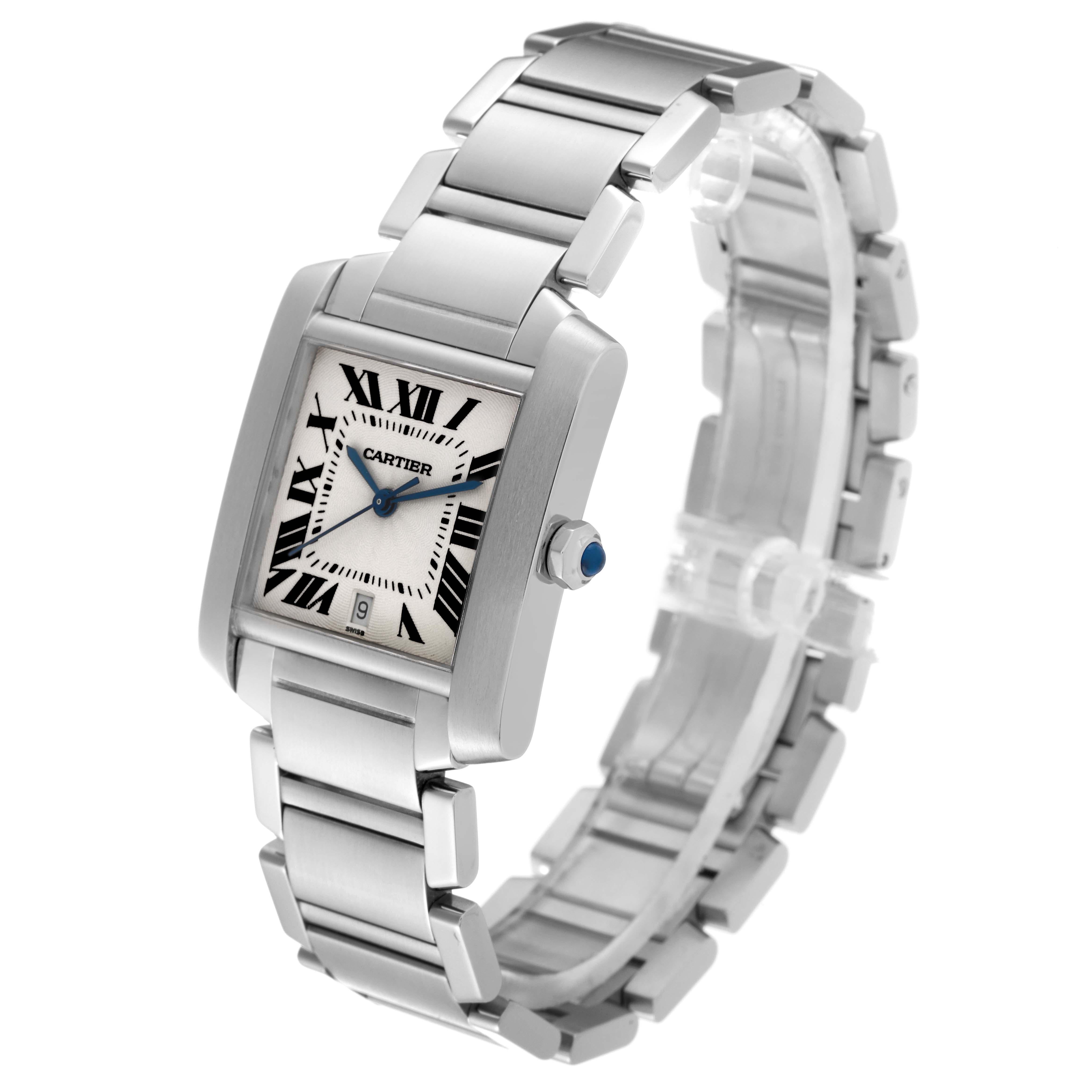 Cartier Tank Francaise Large Automatic Steel Mens Watch W51002Q3 For Sale 3
