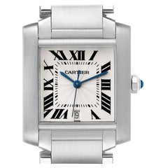 Cartier Tank Francaise Large Automatic Steel Mens Watch W51002Q3