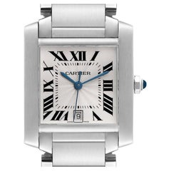 Cartier Tank Francaise Large Automatic Steel Mens Watch W51002Q3