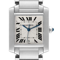 Cartier Tank Francaise Large Automatic Steel Mens Watch W51002Q3