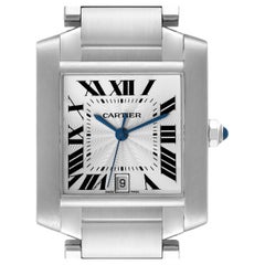 Cartier Tank Francaise Large Automatic Steel Mens Watch W51002Q3