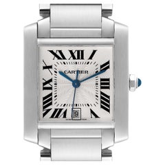 Cartier Tank Francaise Large Automatic Steel Mens Watch W51002Q3
