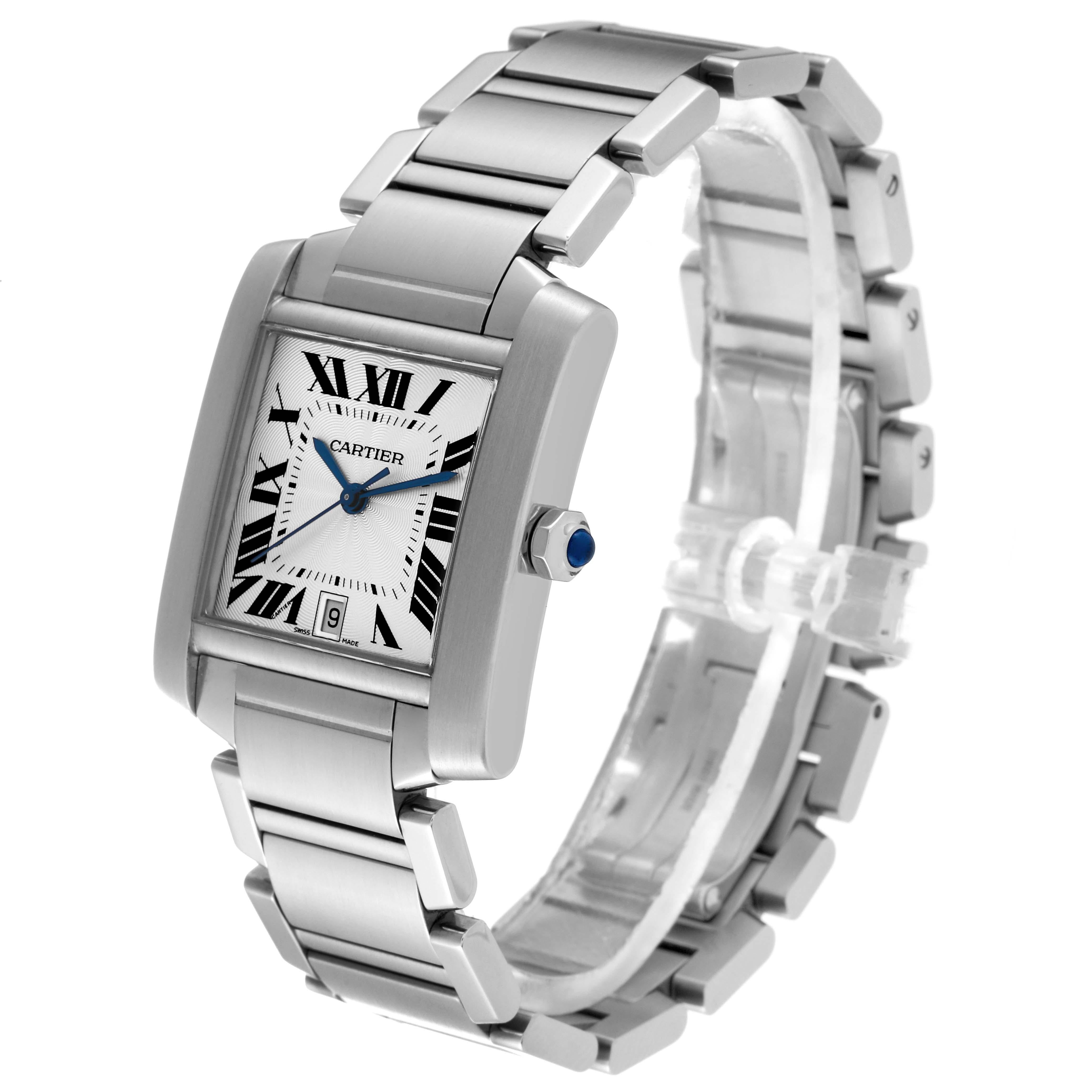 Cartier Tank Francaise Large Automatic Steel Mens Watch W51002Q3 Papers For Sale 1