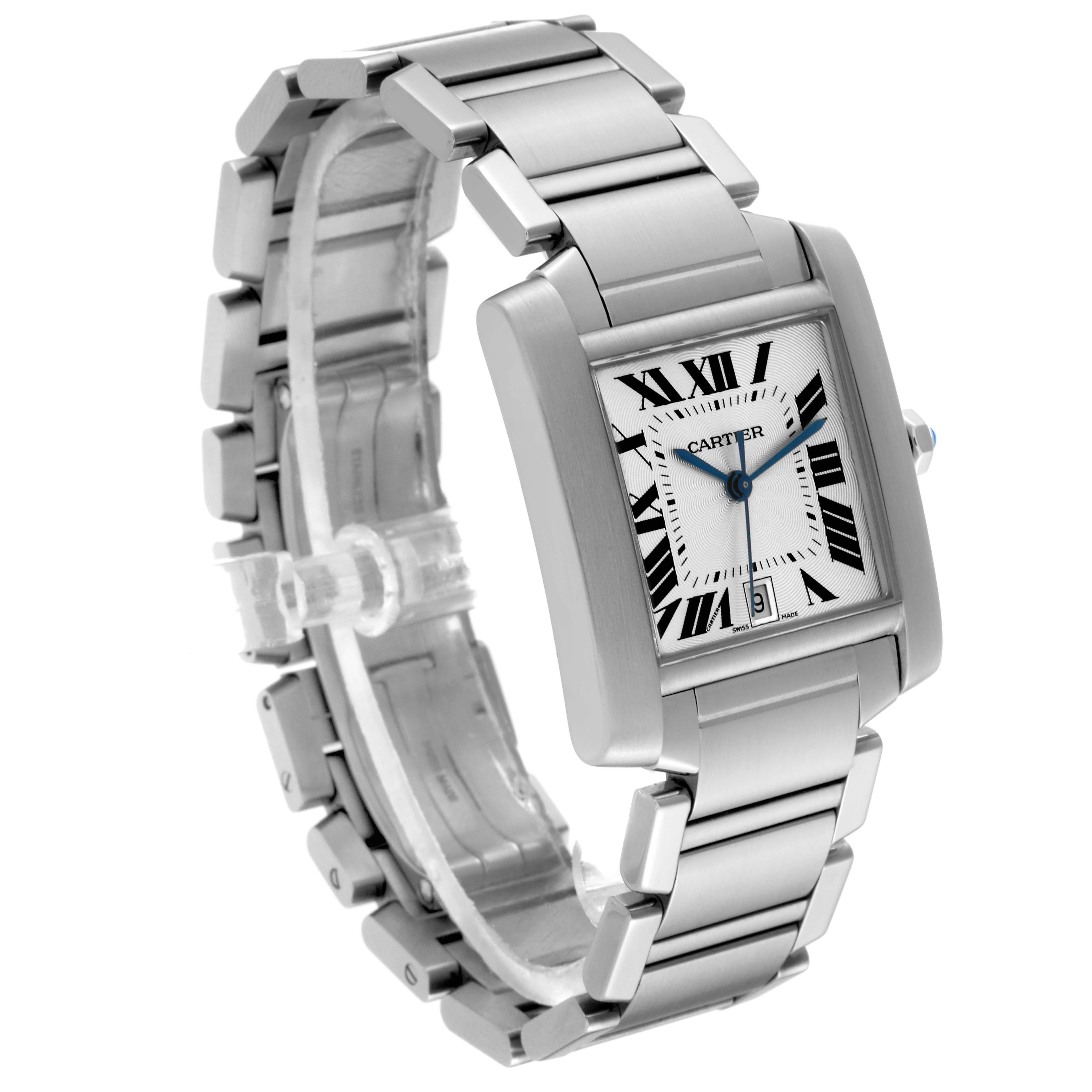 Cartier Tank Francaise Large Automatic Steel Mens Watch W51002Q3 Papers For Sale 3