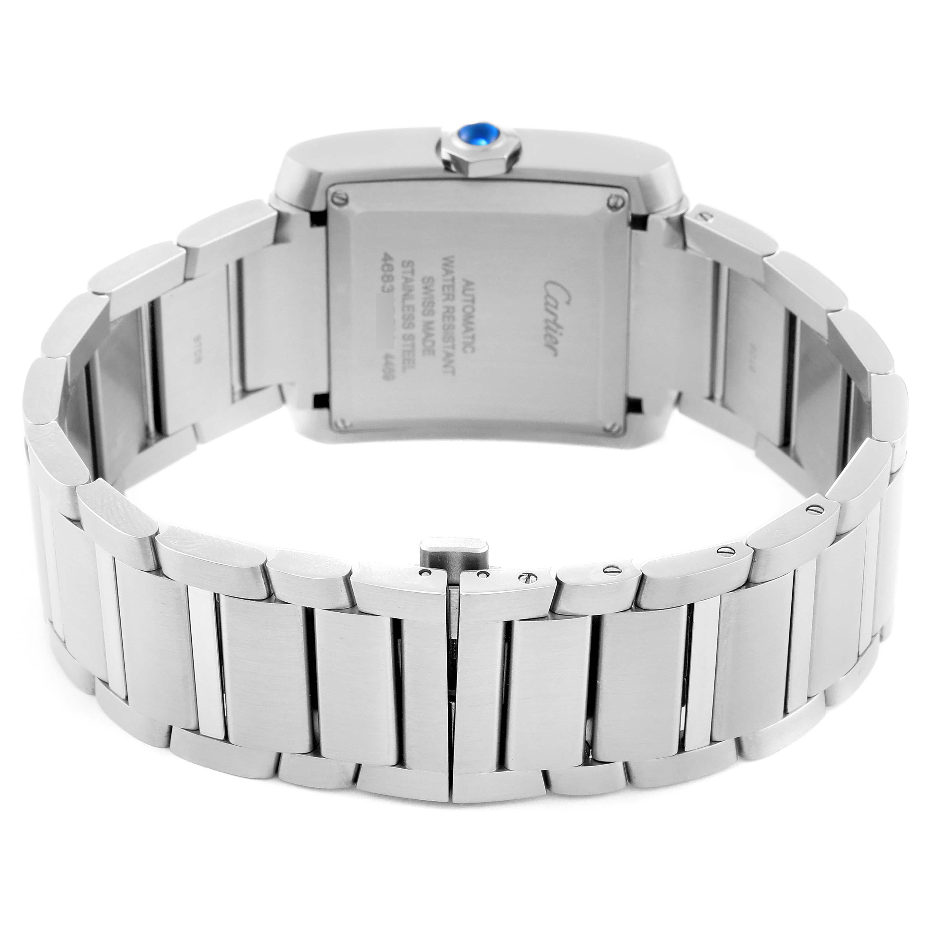 Cartier Tank Francaise Large Automatic Steel Mens Watch WSTA0067 For Sale 3