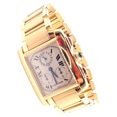 Cartier Tank Francaise Large Chronograph Quartz Yellow Gold Watch Ref. 1830