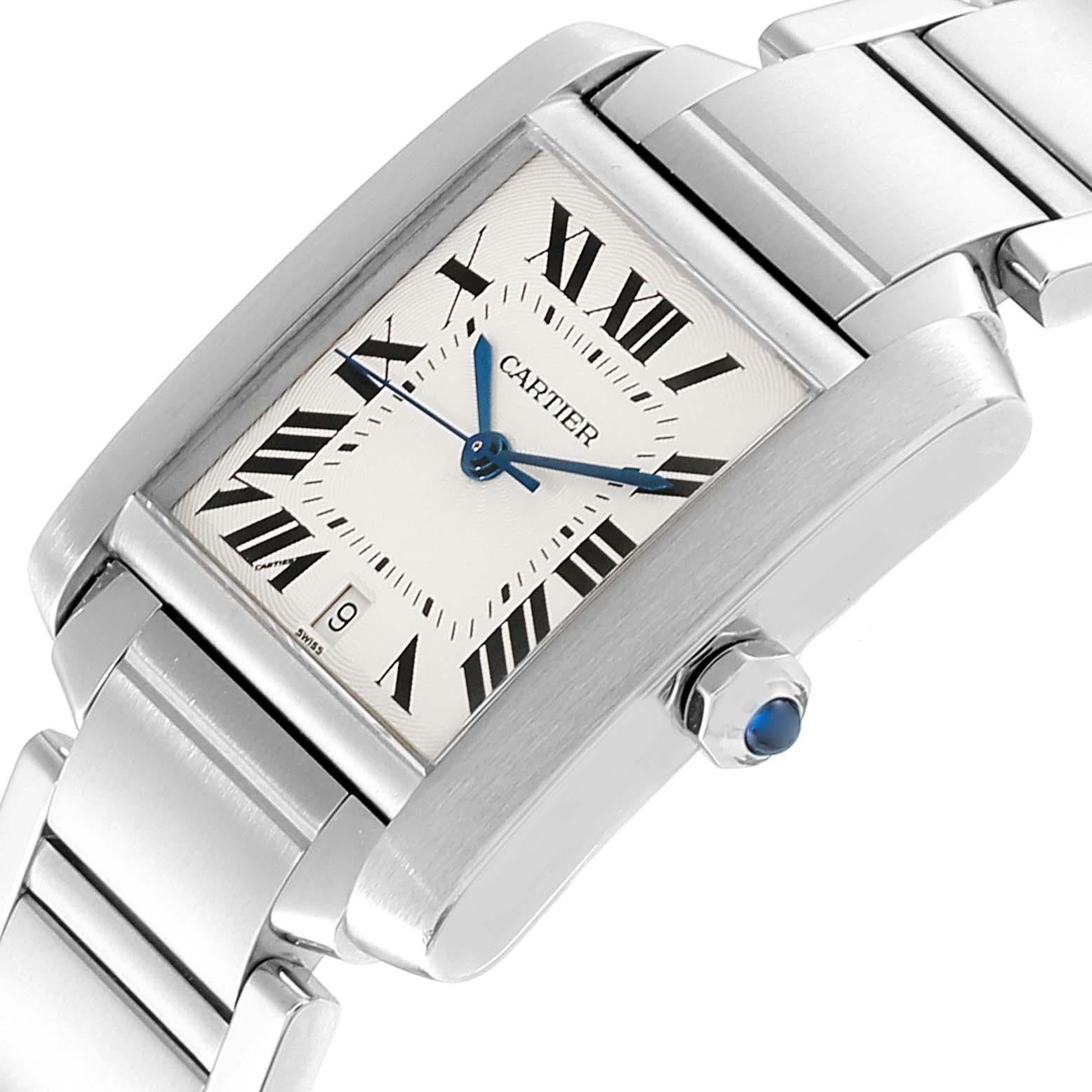 Cartier Tank Francaise Large Steel Automatic Men's Watch W51002Q3 For Sale 1