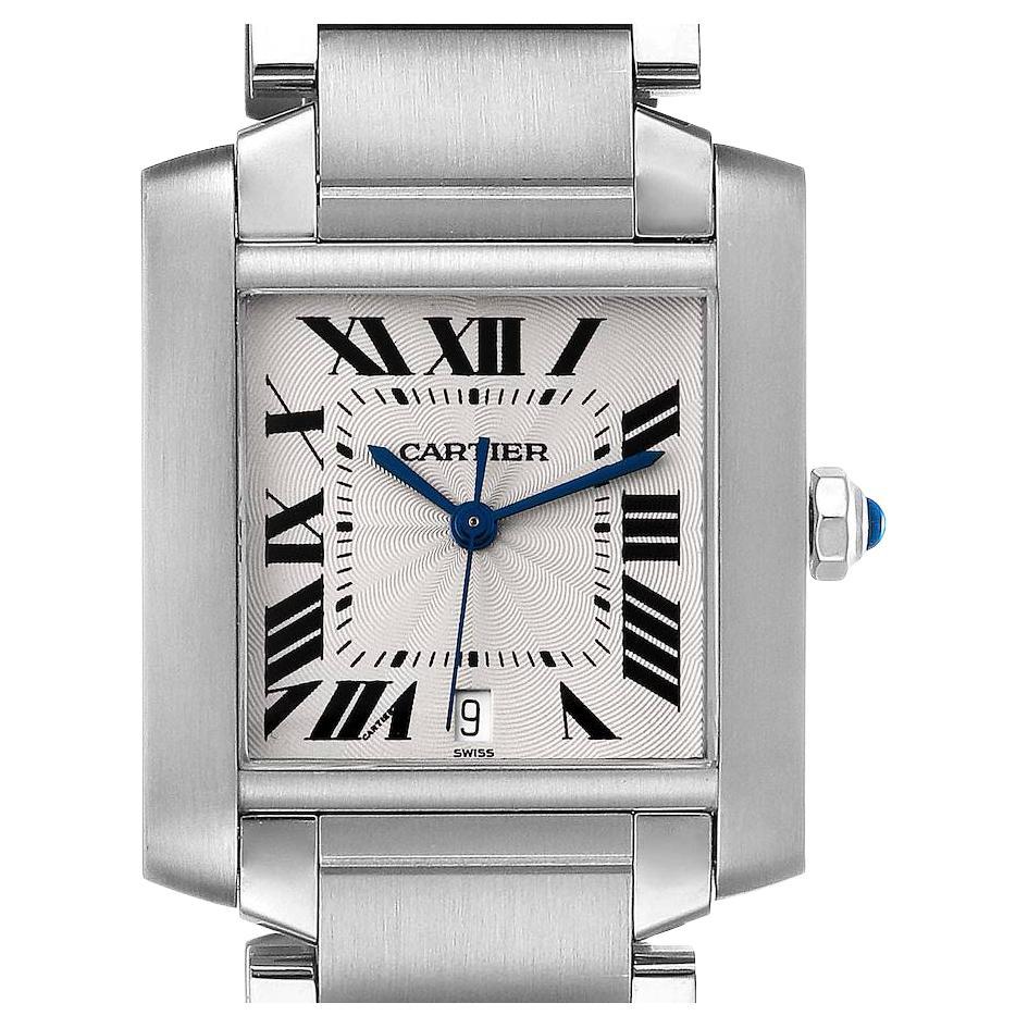 Cartier Tank Francaise Large Steel Automatic Mens Watch W51002Q3