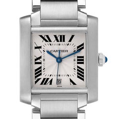 Cartier Tank Francaise Large Steel Automatic Mens Watch W51002Q3