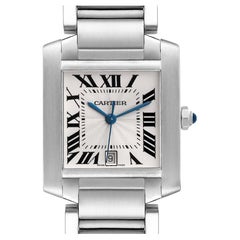 Cartier Tank Francaise Large Steel Automatic Mens Watch W51002Q3