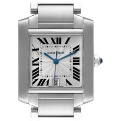 Cartier: Große Stahl-Automatik-Herrenuhr Tank Francaise W51002Q3