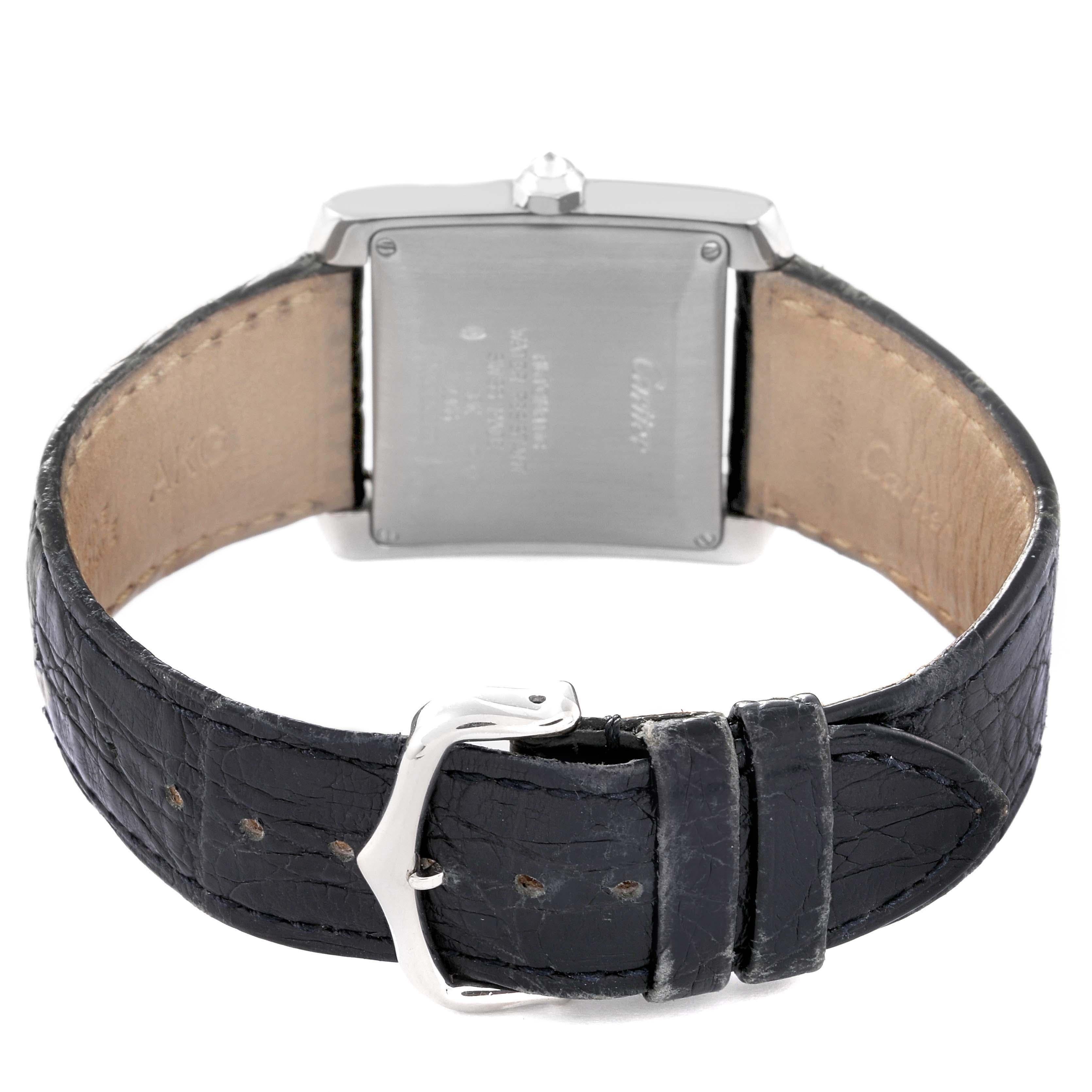 Cartier Tank Francaise Large White Gold Diamond Mens Watch 2366 2