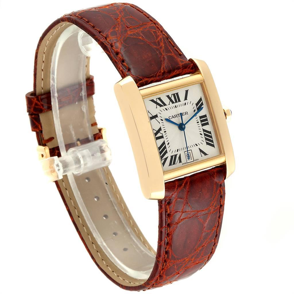 Cartier Tank Francaise Large Yellow Gold Automatic Men's Watch W5000156 In Excellent Condition In Atlanta, GA