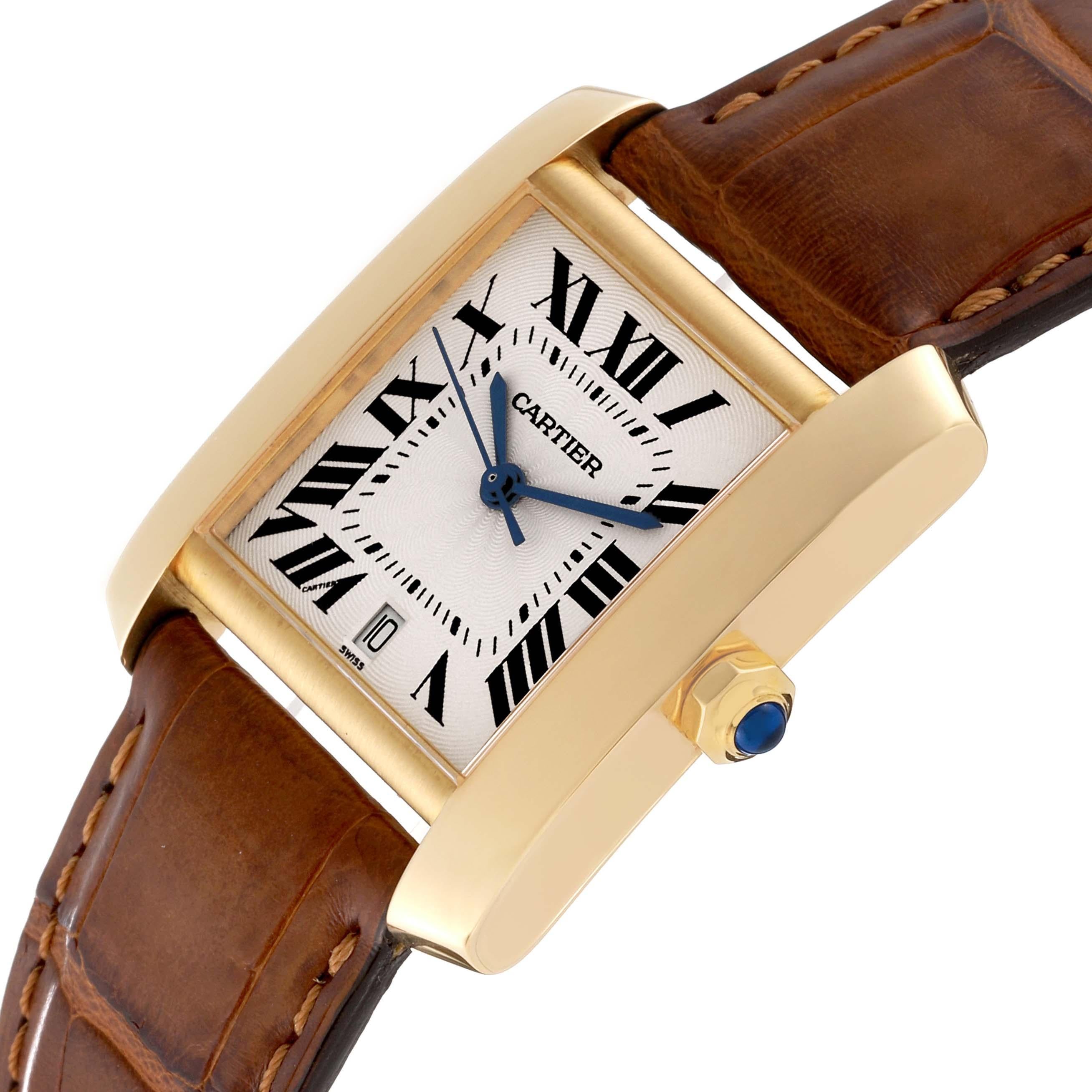 Cartier Tank Francaise Large Yellow Gold Automatic Mens Watch W5000156 For Sale 1