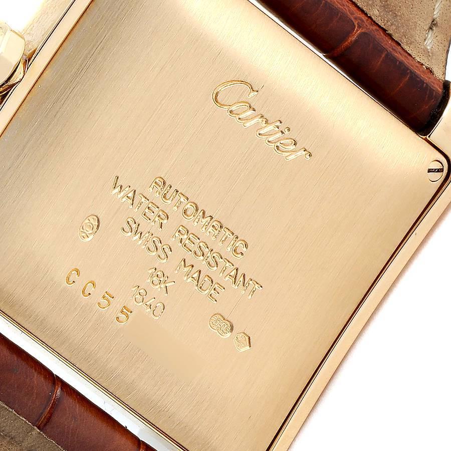 Cartier Tank Francaise Large Yellow Gold Automatic Men's Watch W5000156 In Excellent Condition In Atlanta, GA