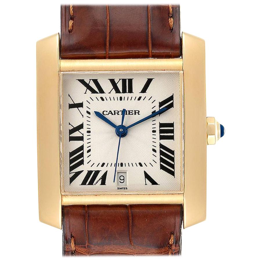 Cartier Tank Francaise Large Yellow Gold Automatic Men's Watch W5000156