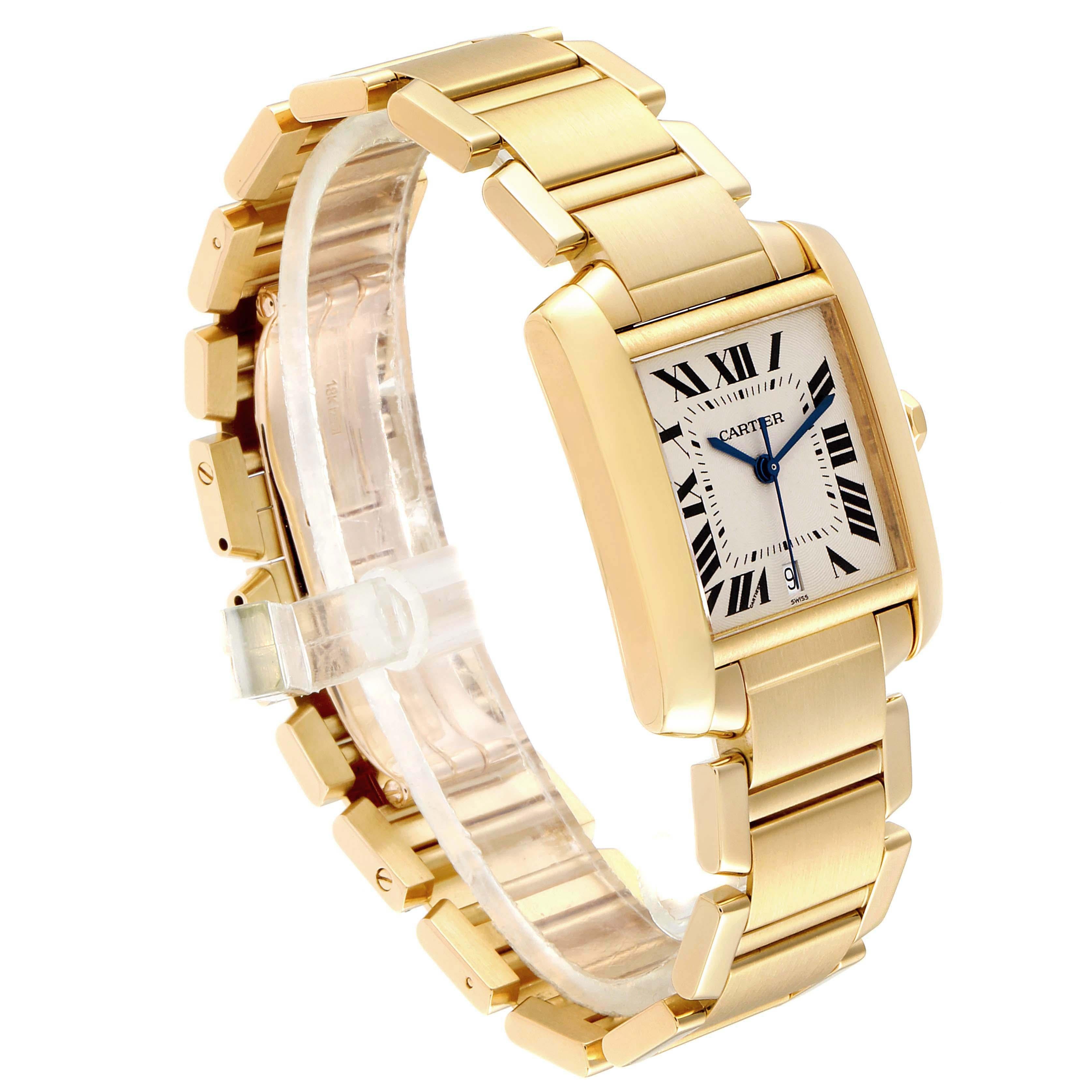 Women's or Men's Cartier Tank Francaise Large Yellow Gold Automatic Men's Watch W50001R2 For Sale