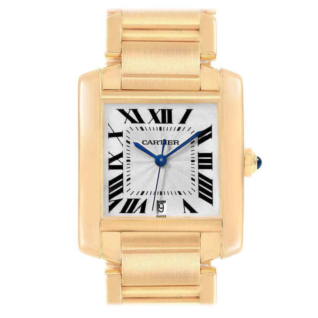 Cartier Tank Francaise Large Yellow Gold Automatic Men's Watch W50001R2 For Sale