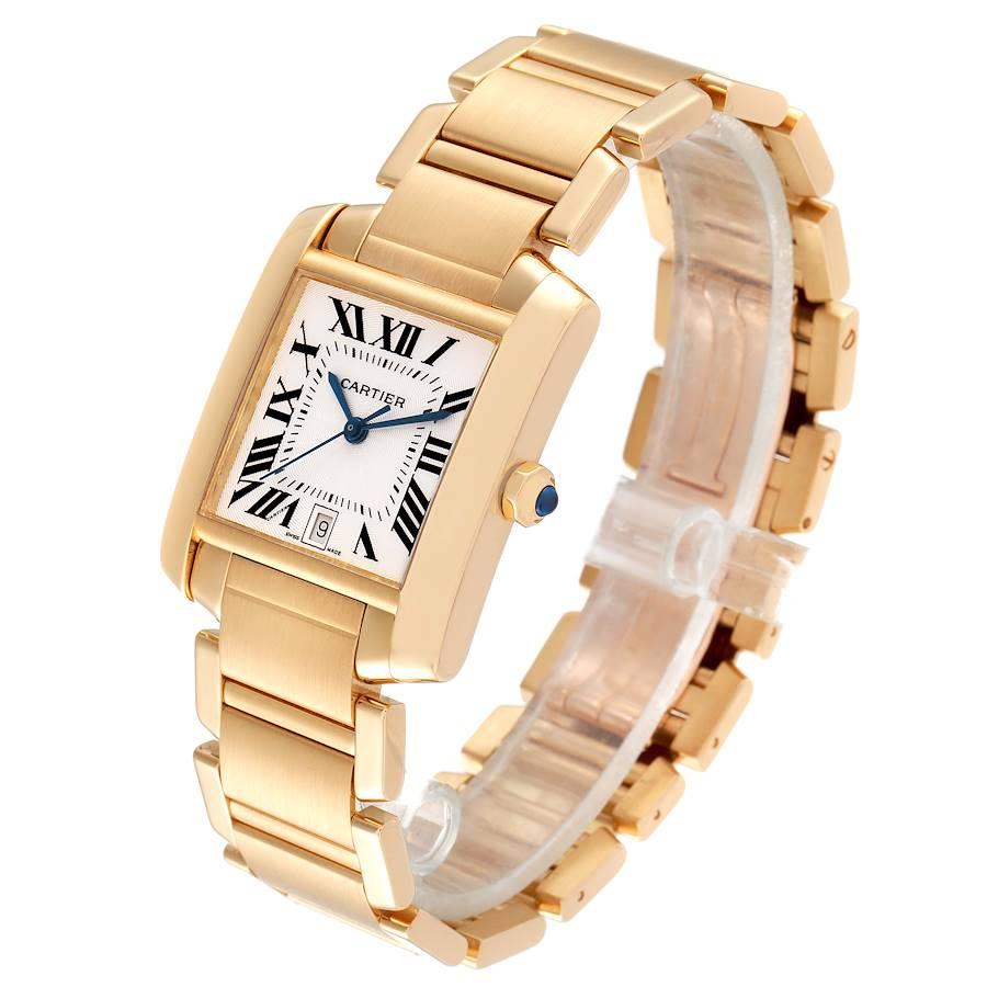 Cartier Tank Francaise Large Yellow Gold Automatic Unisex Watch W50001R2 For Sale 1